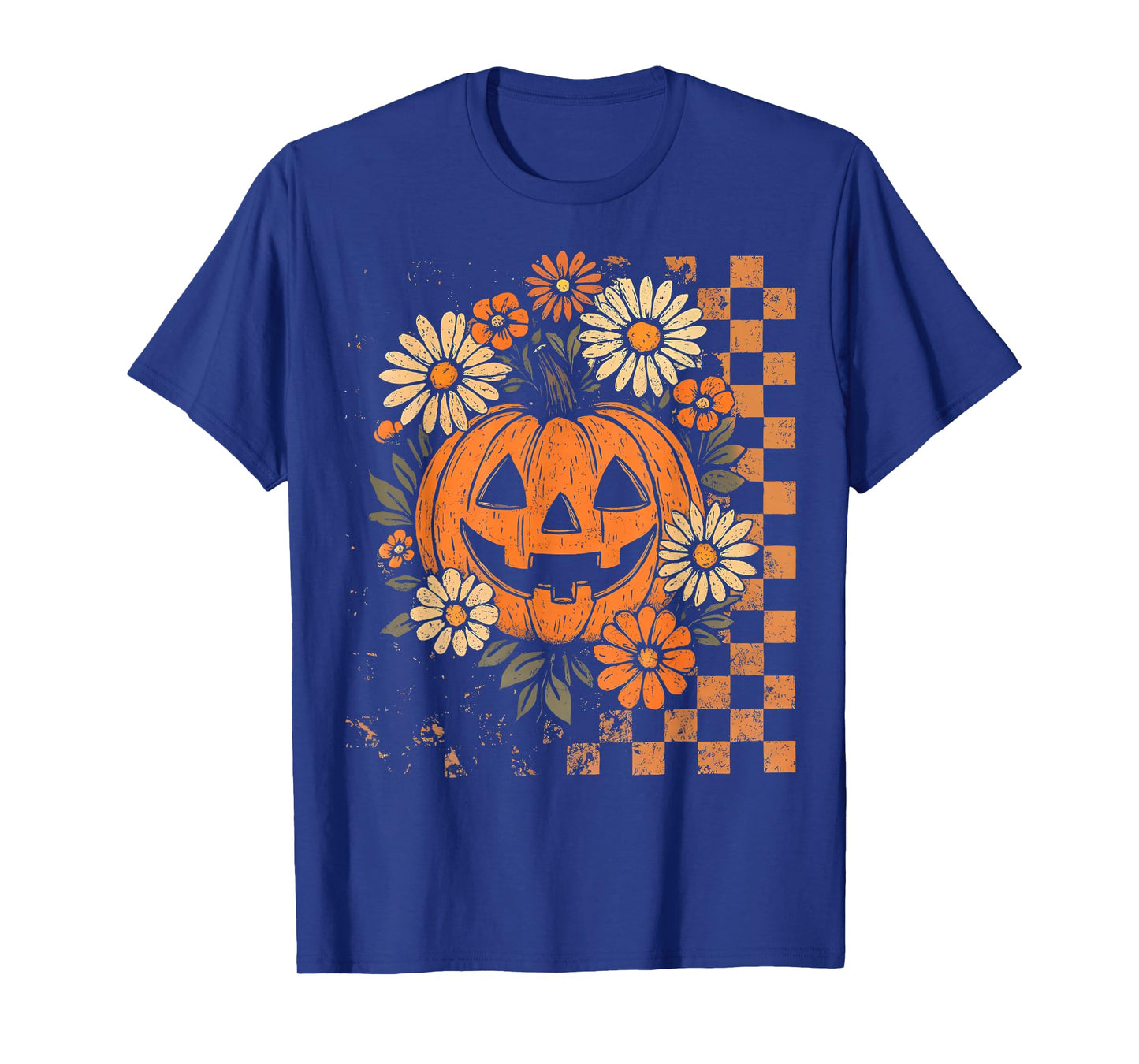 Vintage Floral Boho Pumpkin Cute Halloween Fall T-Shirt