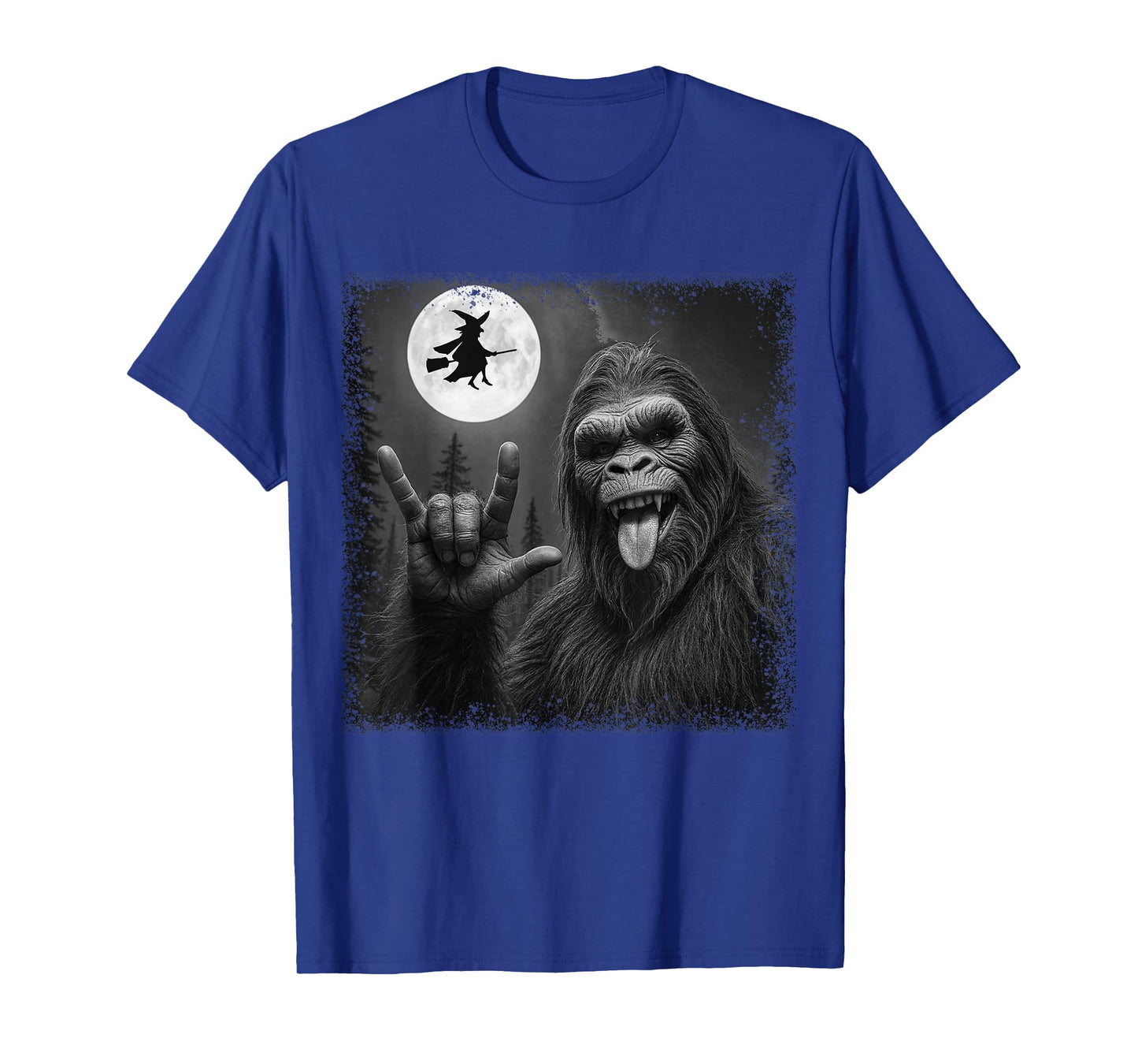 Funny Monkey Bigfoot Selfie with Boo Halloween Season T-Shirt