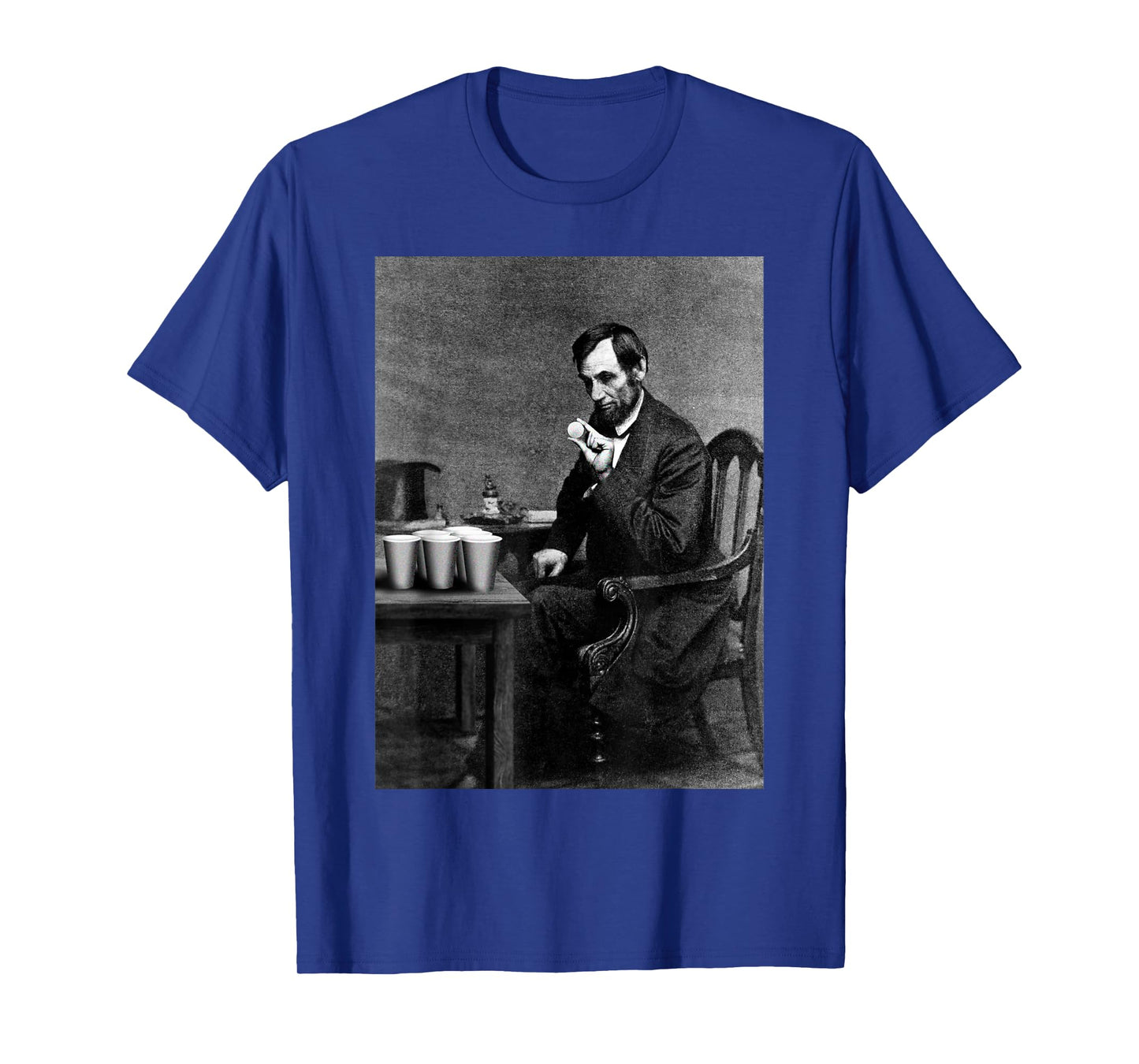 Abe Lincoln Invent's Beer Pong Old Vintage Photograph T-Shirt