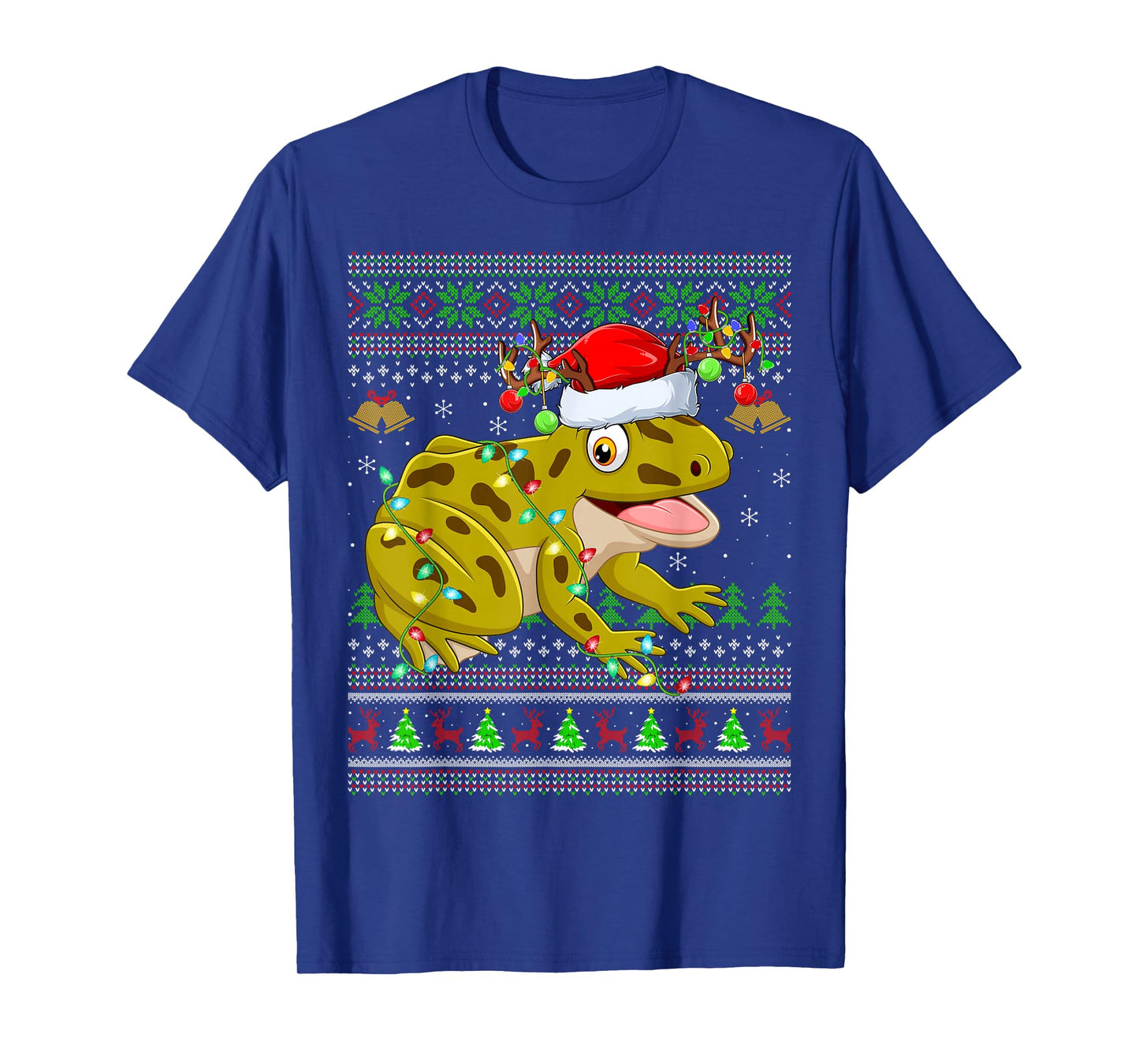 Frog Ugly Christmas Sweaters Holiday Santa Cute Xmas T-Shirt