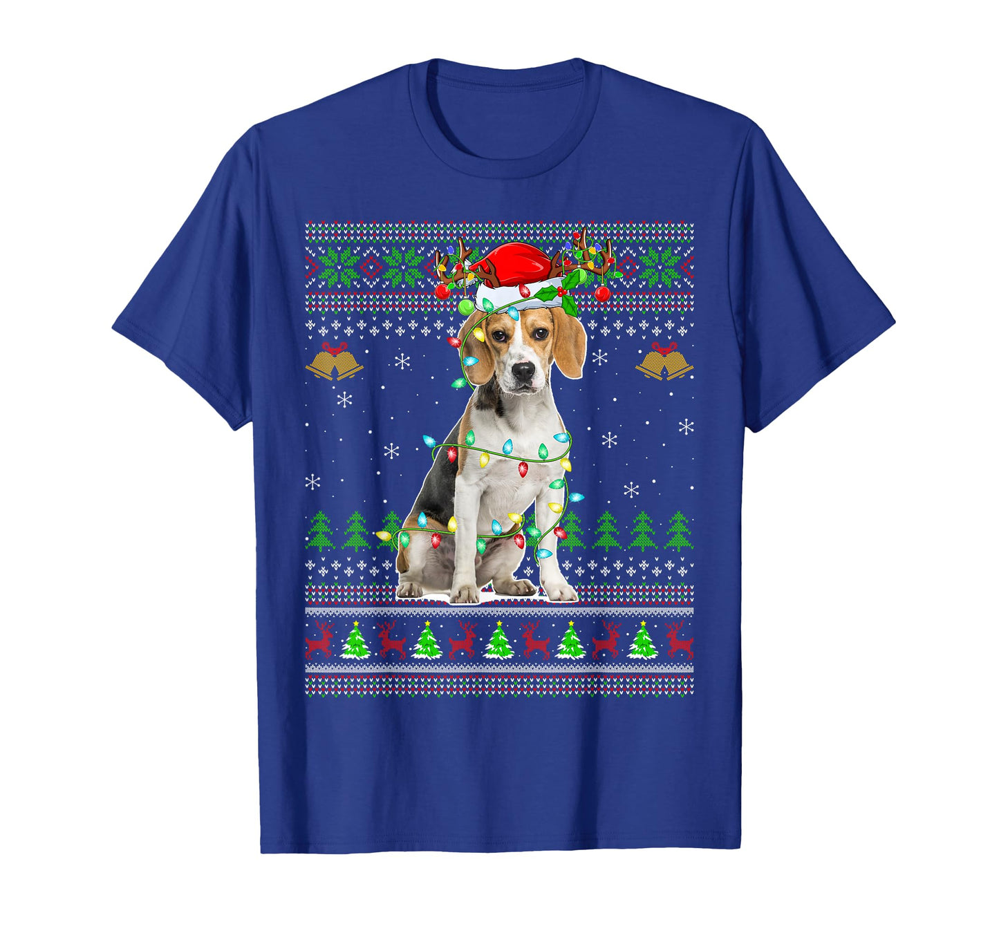 Beagle Dog Ugly Christmas Sweaters Holiday Santa Xmas T-Shirt