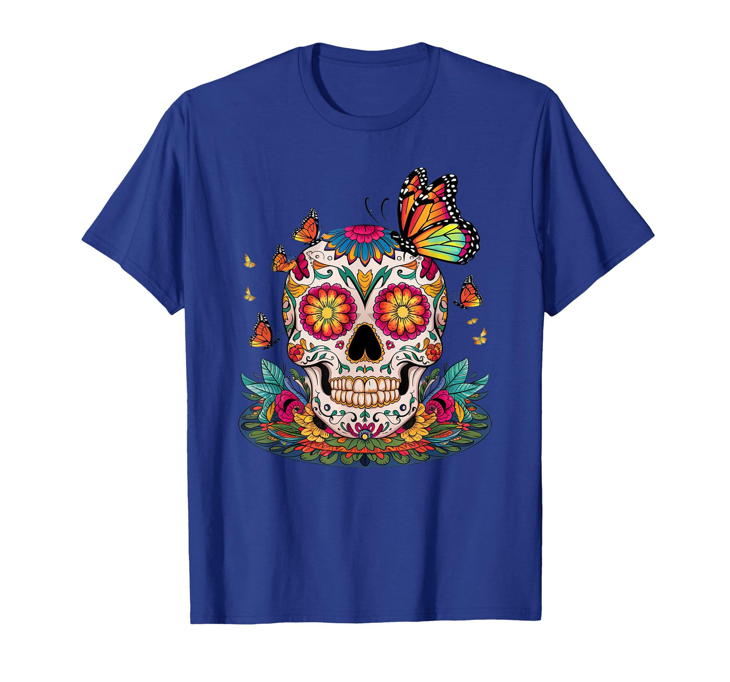 Sugar Skull Butterfly Day of Dead Halloween Dia De Muertos T-Shirt