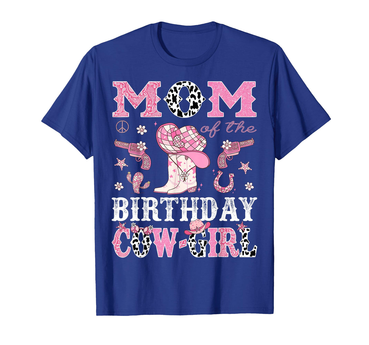 Mom Of The Birthday CowGirl Pink Disco Rodeo Western T-Shirt
