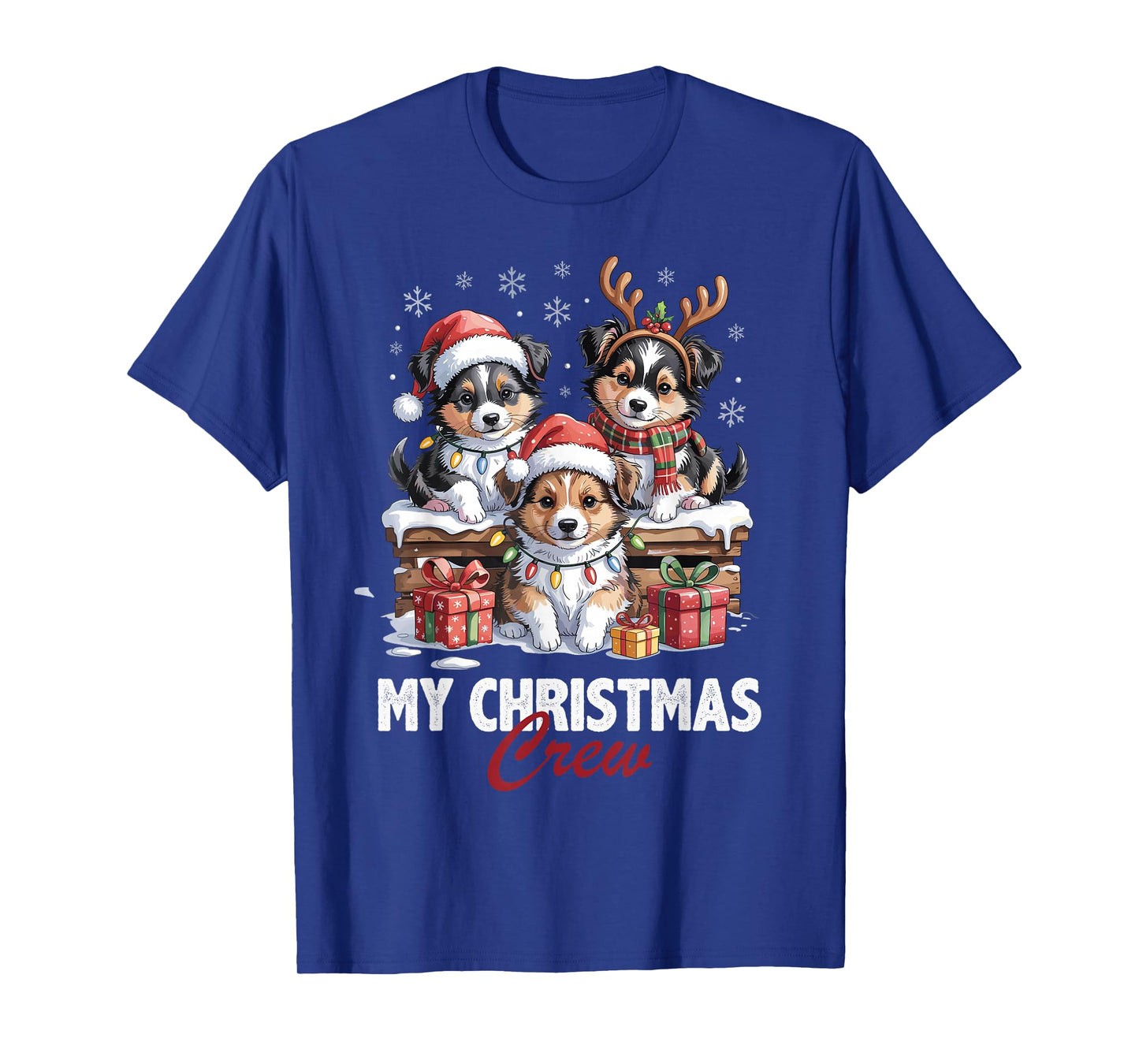 Sheltie Christmas Crew Funny Dog Lovers Holiday Pajama T-Shirt