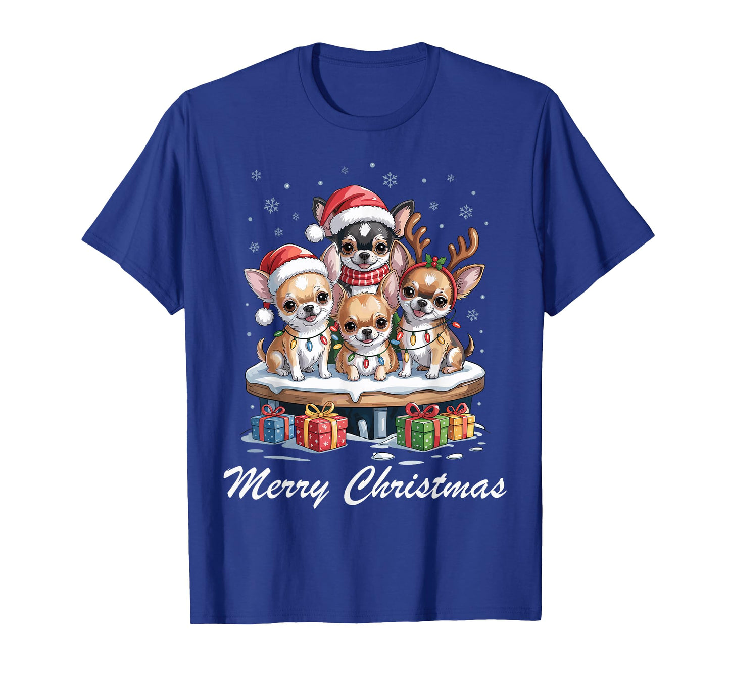 Chihuahua Merry Christmas Funny Dog Lovers Holiday Pajama T-Shirt