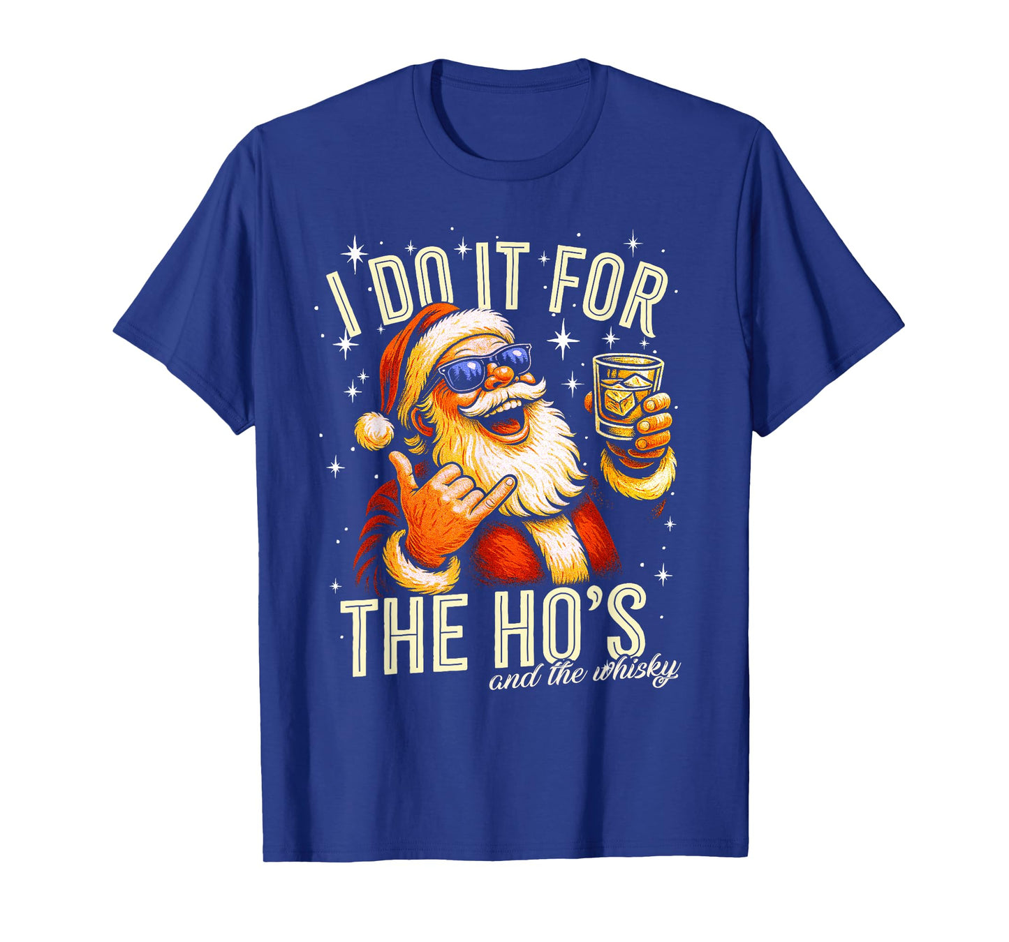Funny, Gag, Christmas, Santa I Do It for The Ho's and Whisky T-Shirt