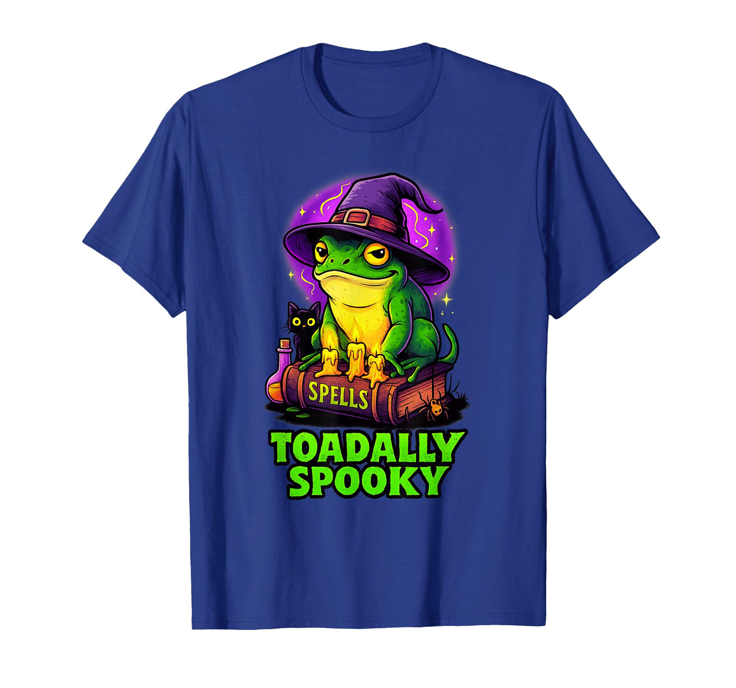 Toadally Spooky Frog Witch Halloween Cat Funny Costume T-Shirt