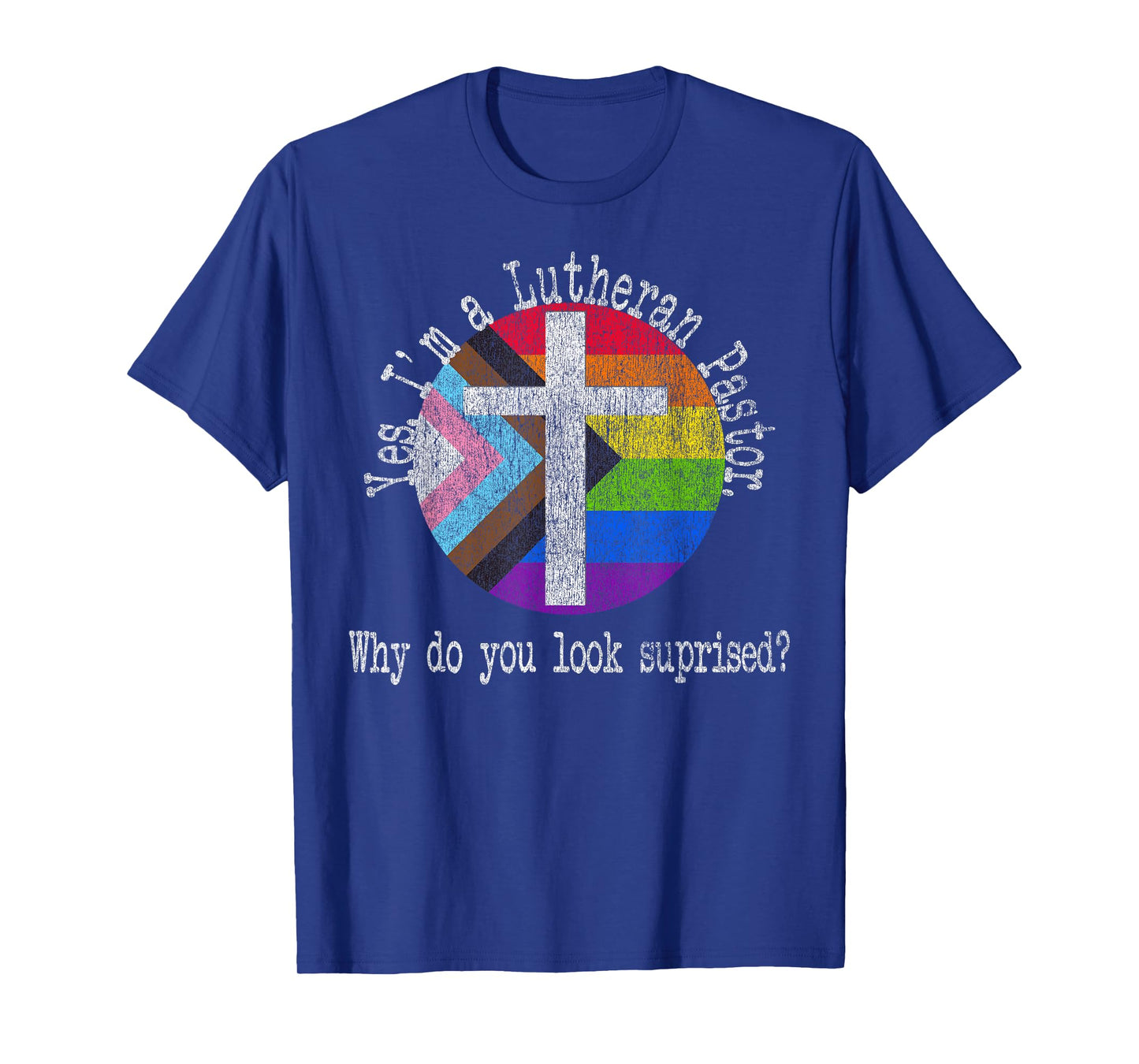 Pastor Pride for Ally Lgbtqia+ Lutheran Inclusive Clergy T-Shirt