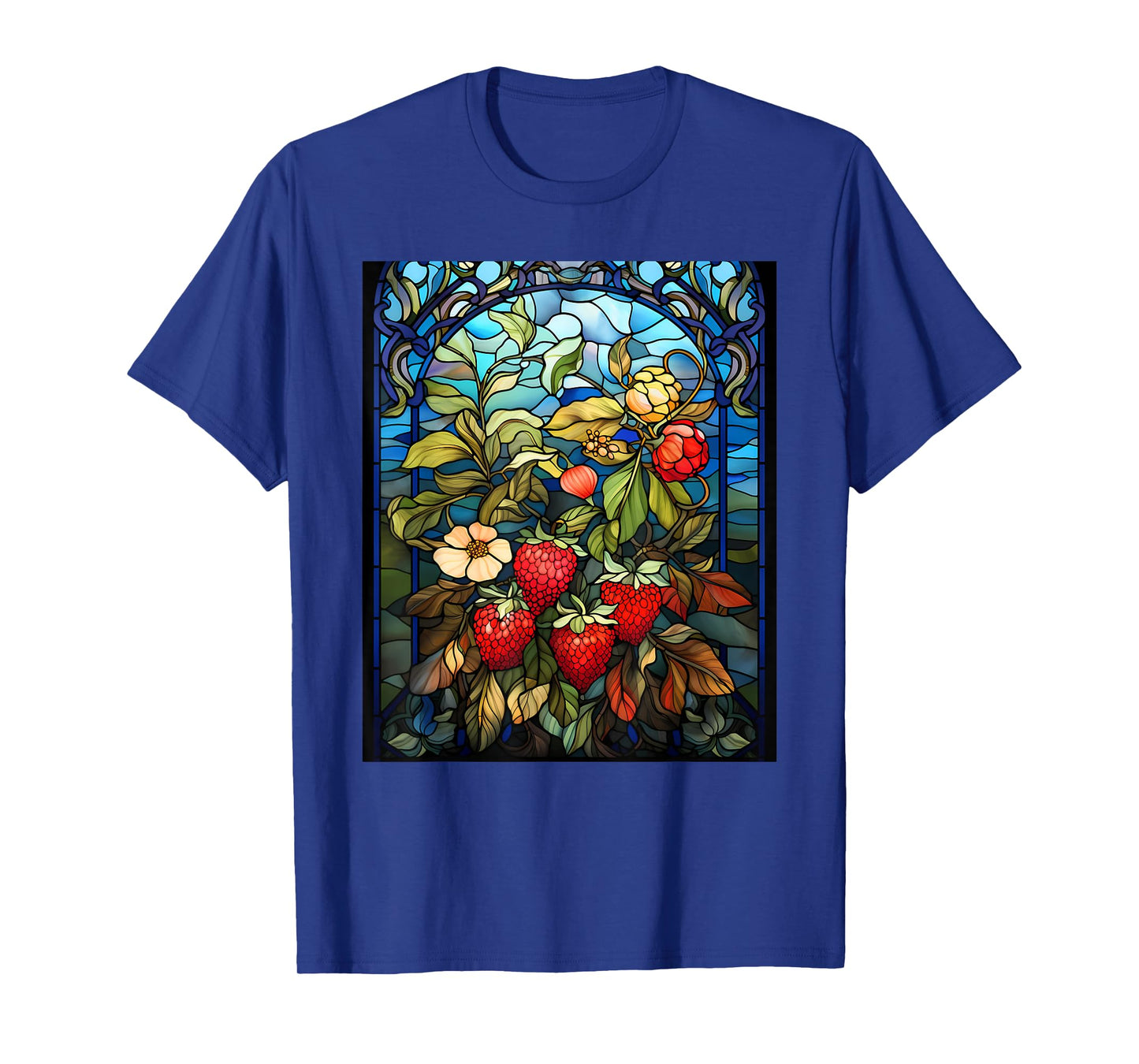 Stained Glass Style Strawberry T-Shirt