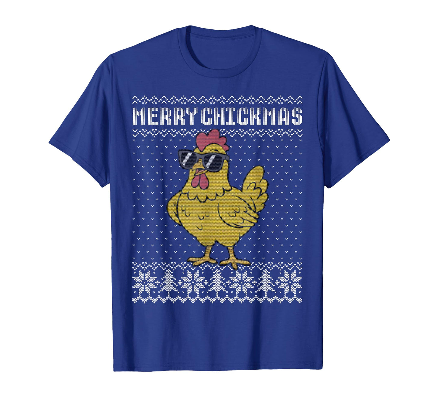 Merry Chickmas, Christmas Chicken Pun, Ugly Chicken Sweater T-Shirt
