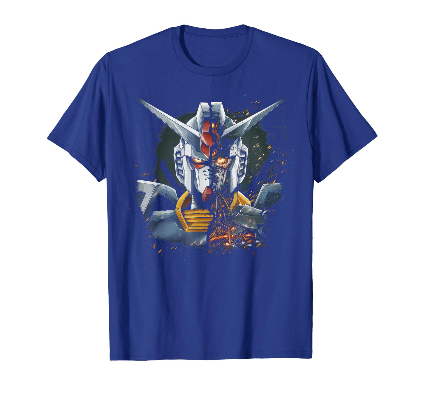 Mecha Tshirt Japanese Mecha Robot Head Anime Art Ukiyo-E T-Shirt