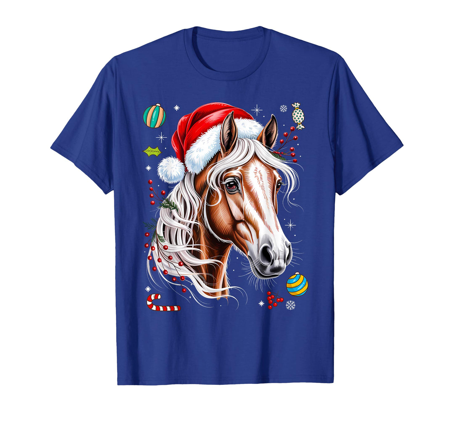 Horse Santa Christmas Cute Riding Equestrian Lover X-Mas T-Shirt