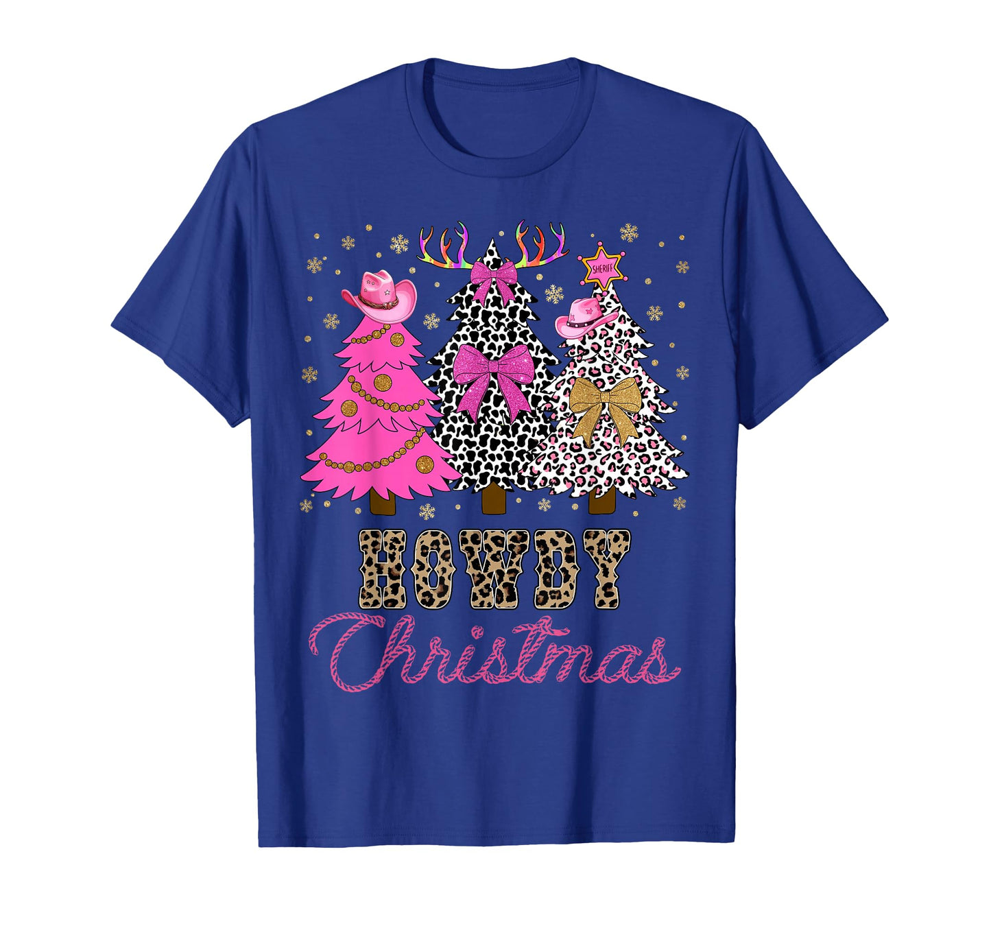 Howdy Christmas Tree Coquette Bow Western Xmas Pjs Cowgirl T-Shirt