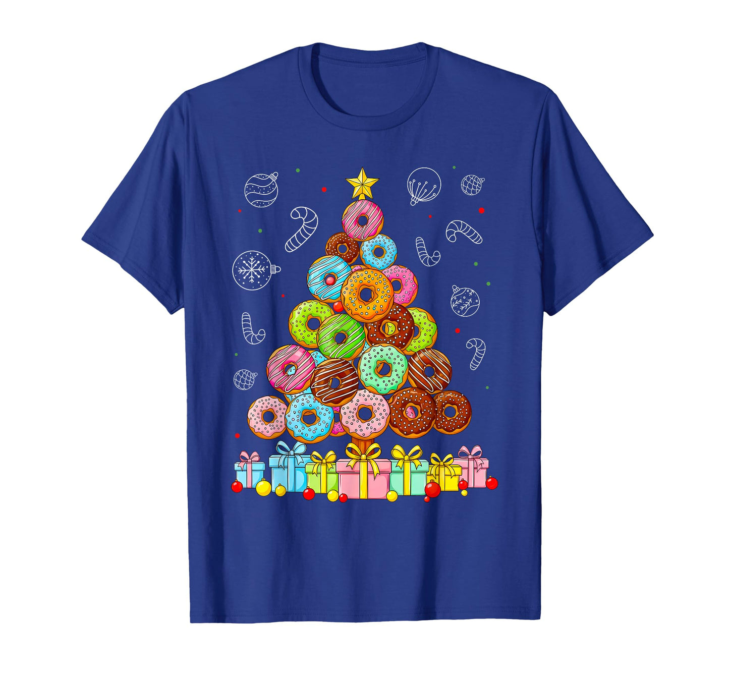 Lover Xmas Santa Hat Donuts Christmas Tree T-Shirt