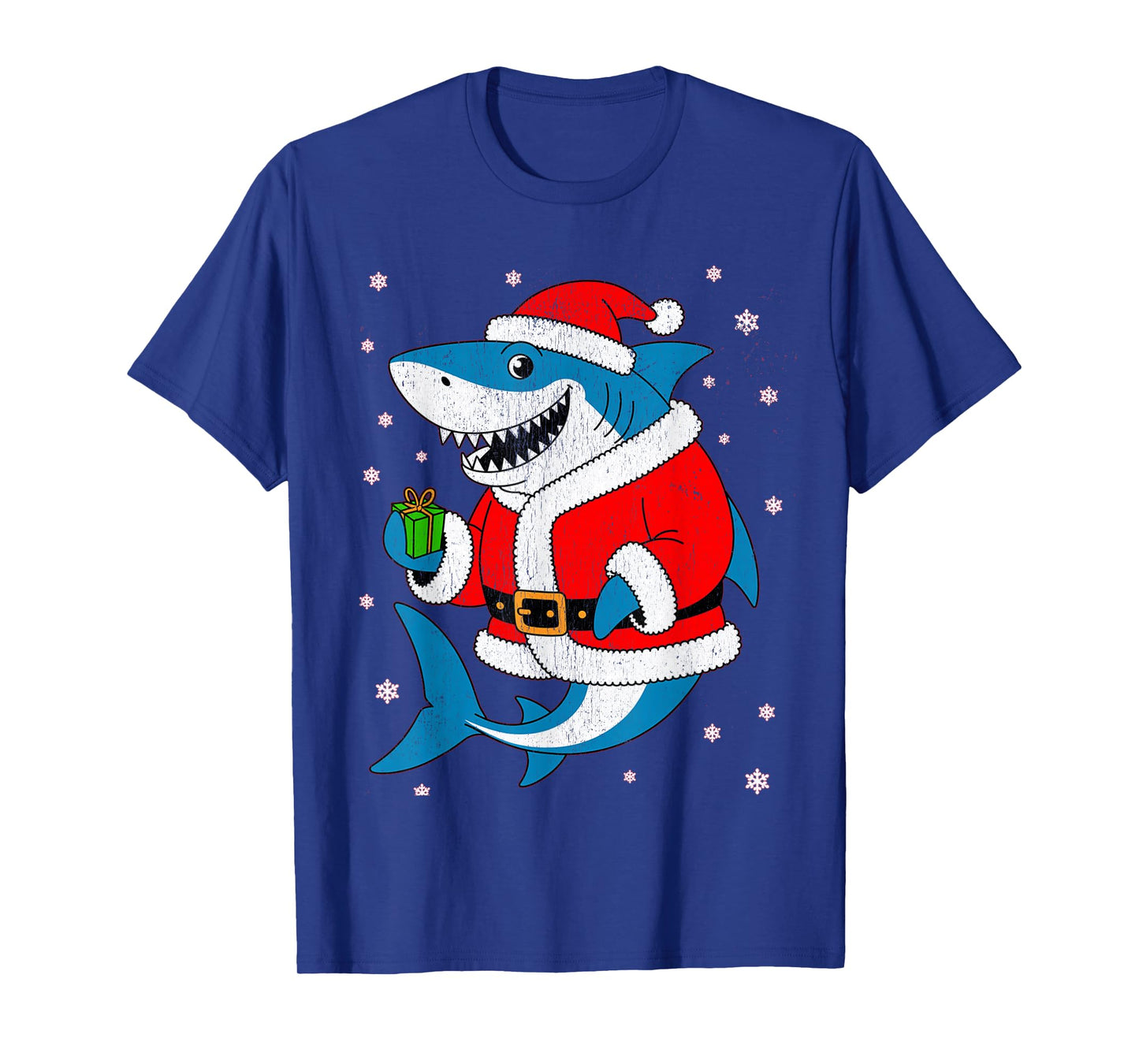 Funny Shark Santa Hat Christmas T-Shirt