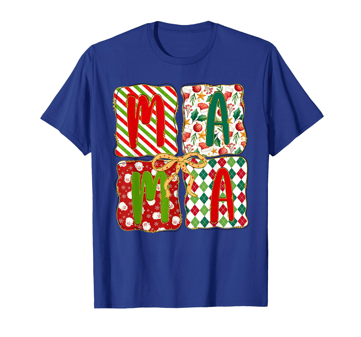 Mama Coquette Bow Mama Claus Merry Christmas Girly Mother T-Shirt
