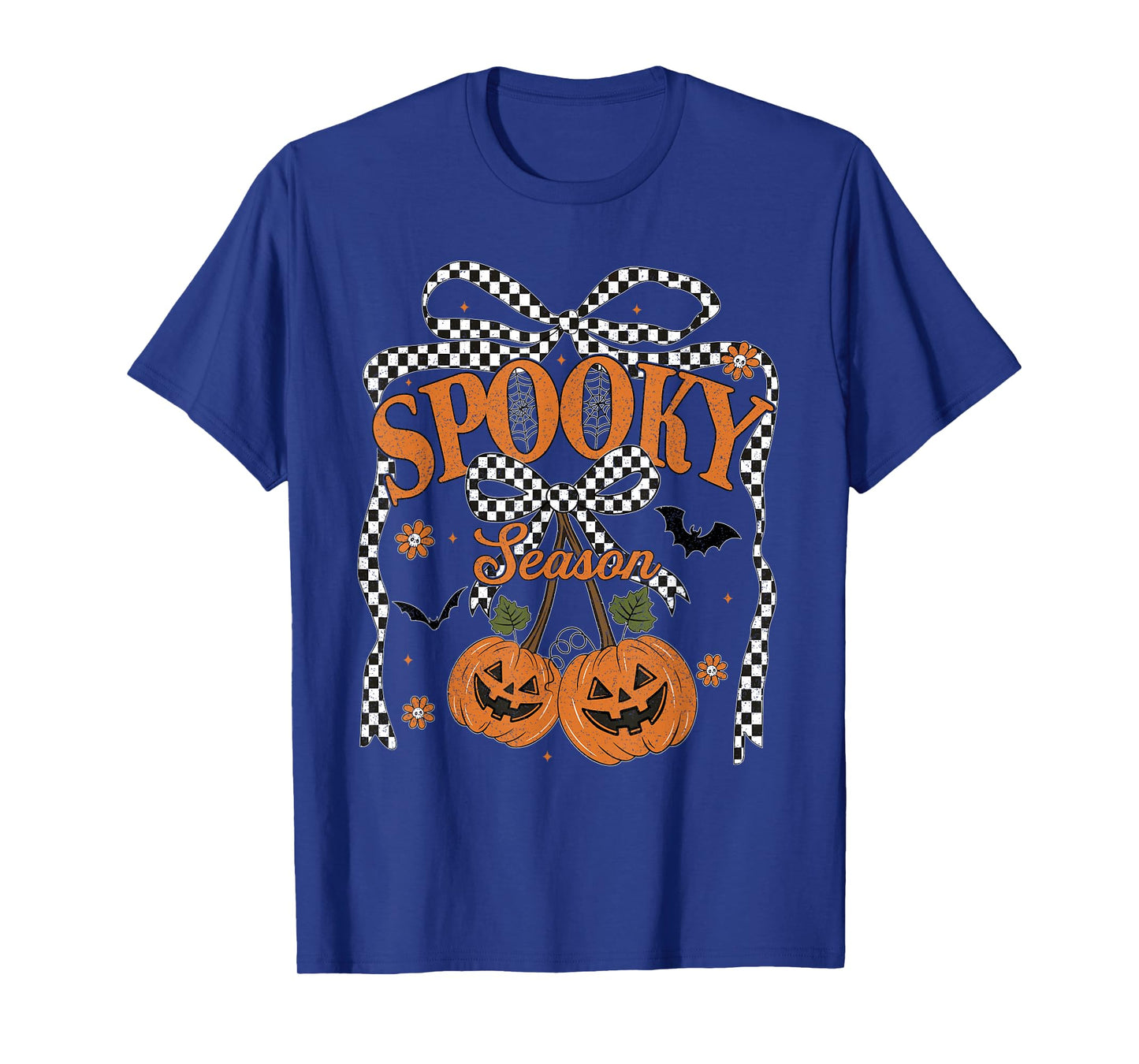 Preppy Spooky Season Pumpkin Cherries Autumn Girly Halloween T-Shirt