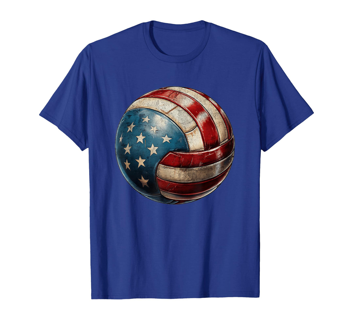 Volleyball USA Flag Support the Team Vintage Distressed T-Shirt