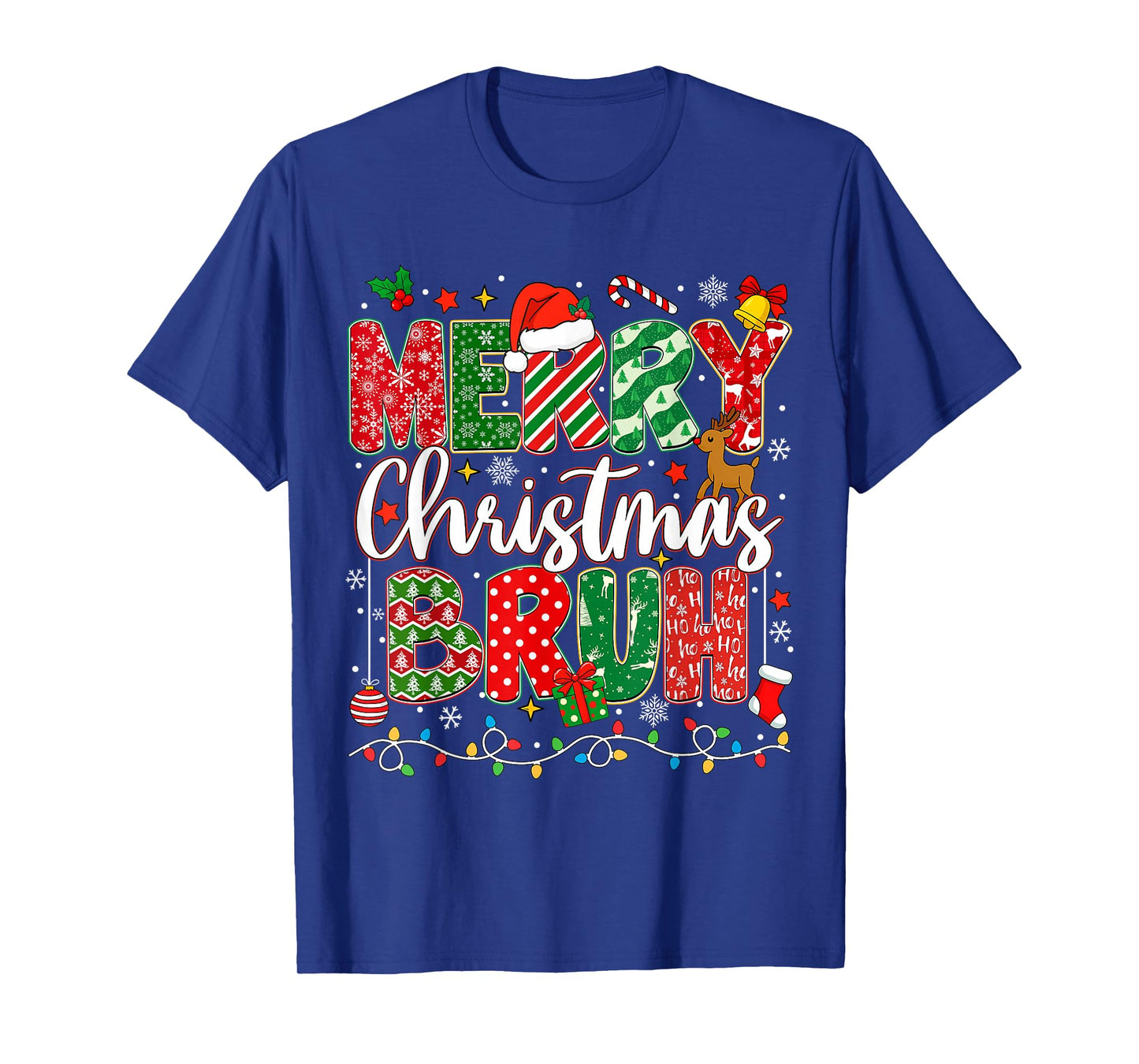 Merry Christmas Bruh Funny Meme Bro Greeting Teens Boys Men T-Shirt