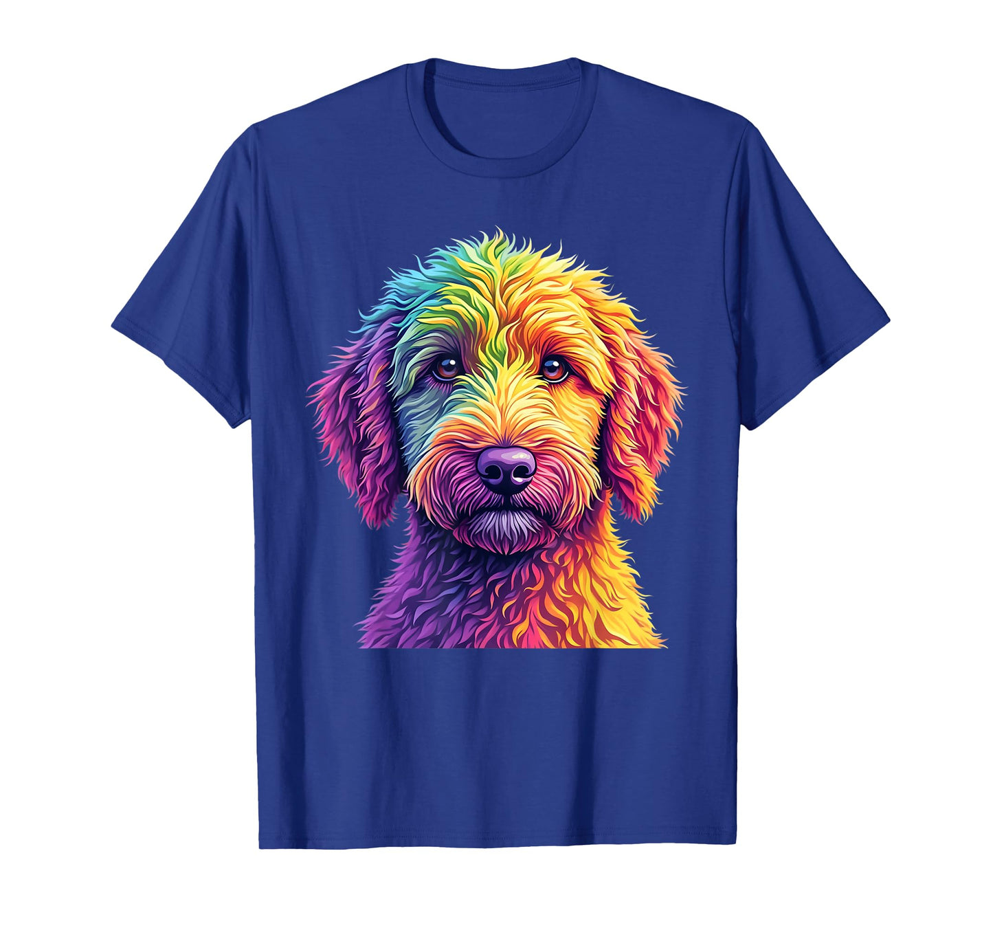 Golden Doodle Dog Colorful Goldendoodle Face dog Lover men T-Shirt