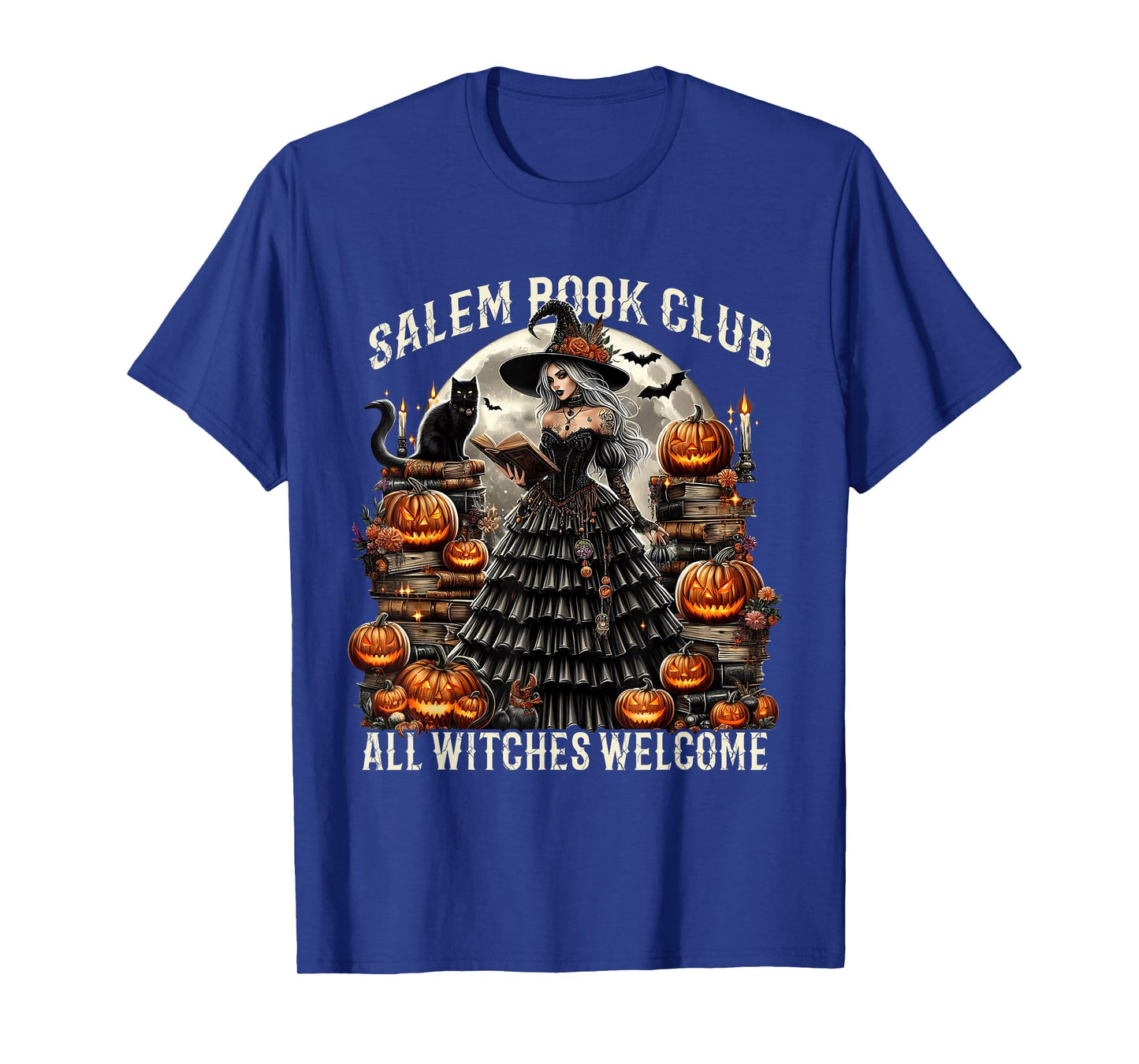 Salem Book Club Gothic Witch Vintage Halloween Art T-Shirt
