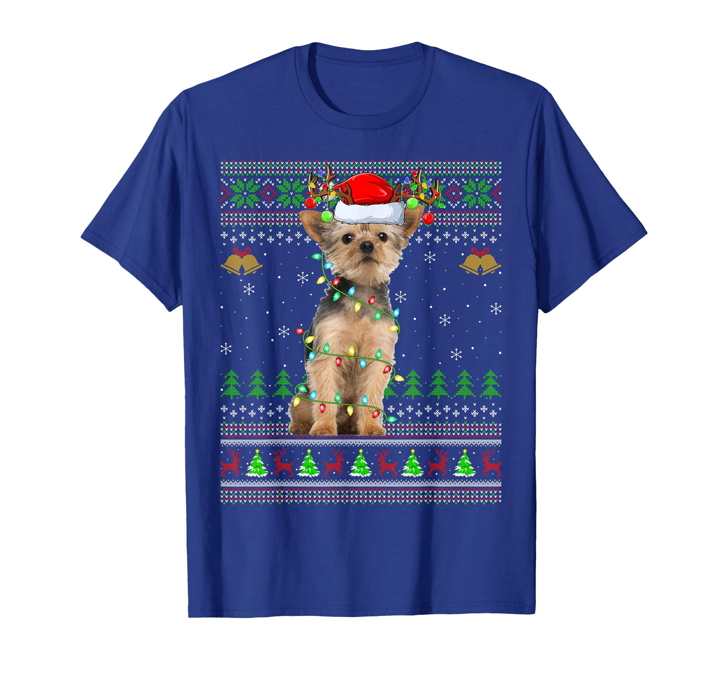 Yorkie Dog Ugly Christmas Sweaters Holiday Santa Xmas T-Shirt