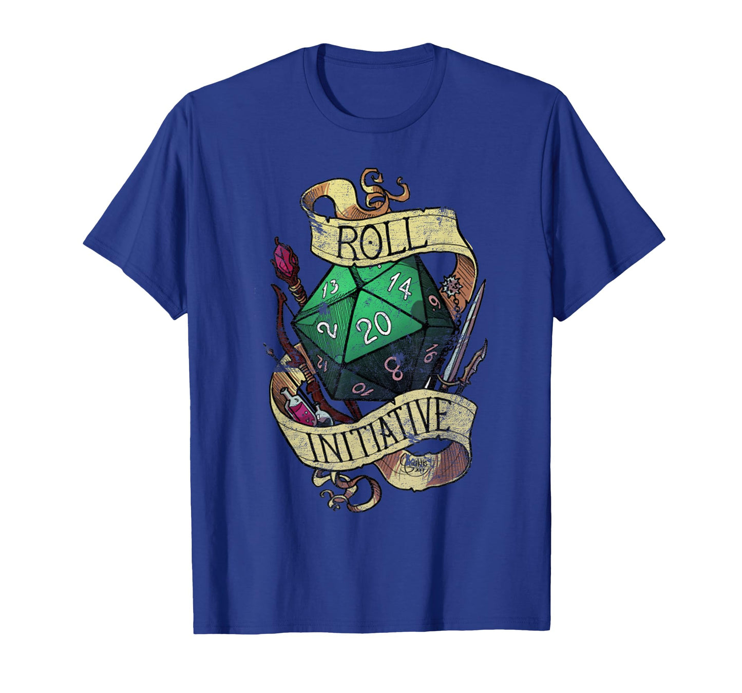 Vintage Funny Take the Initiative roll Retro Gaming Gamer T-Shirt