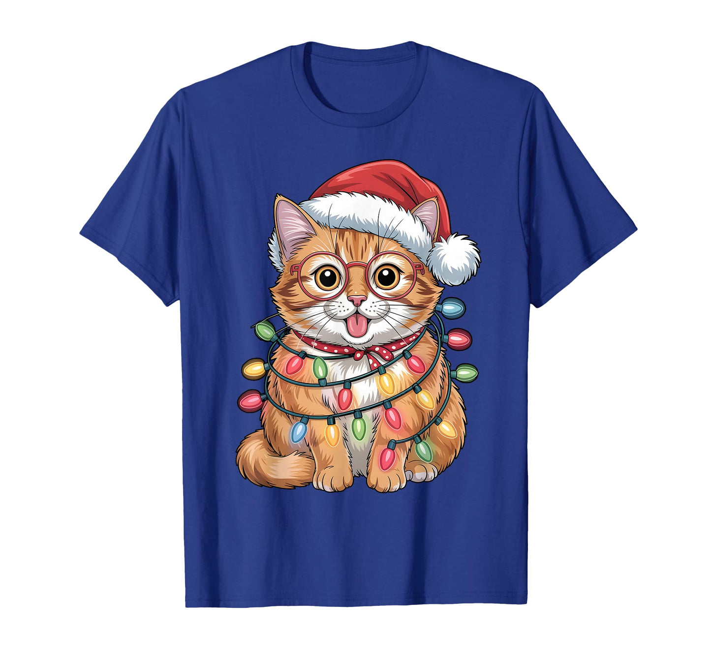 Cute Cat Christmas Santa Hat Holiday Meowy Cats T-Shirt