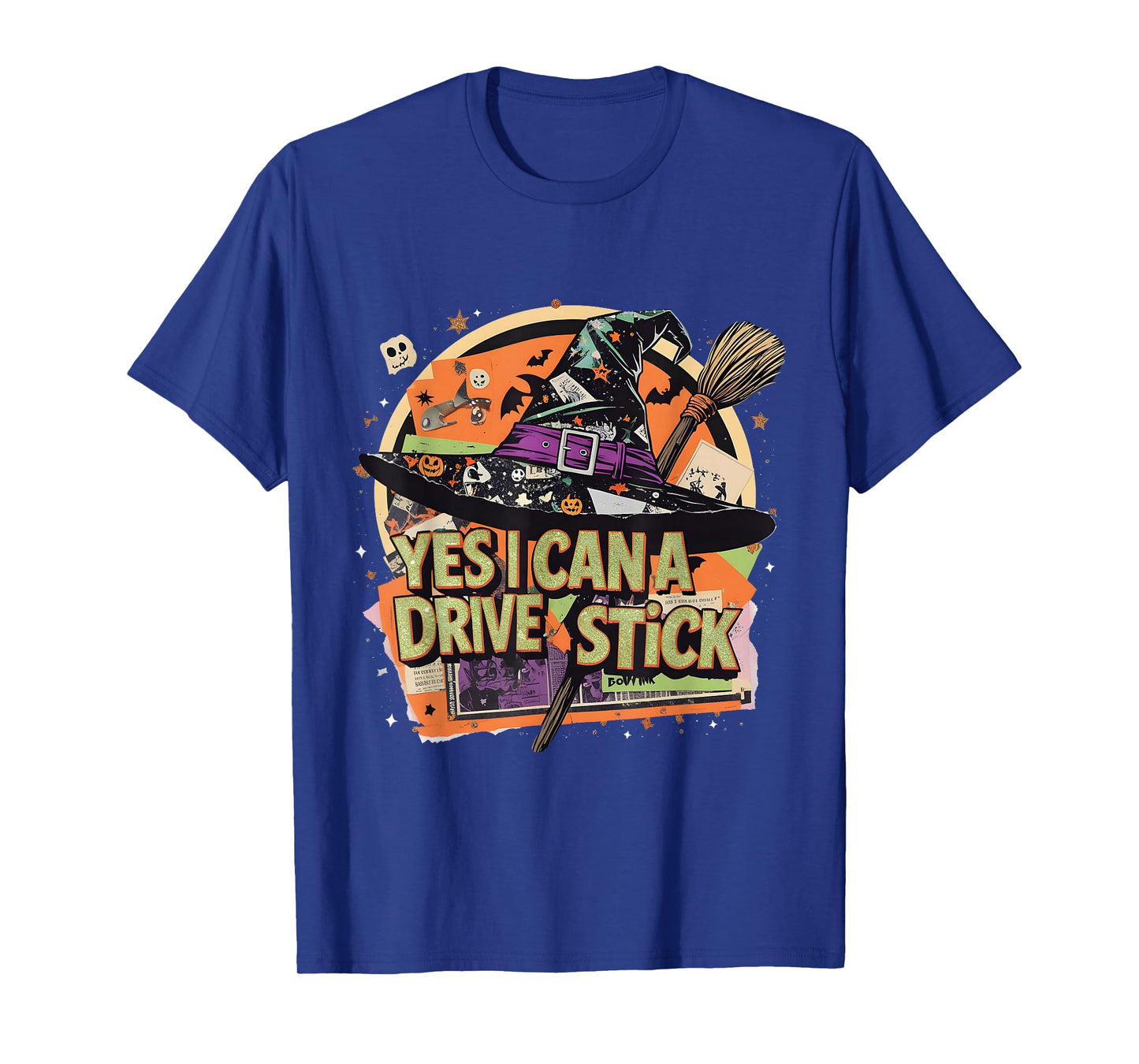 Yes I Can Drive a Stick Funny Halloween Witch Gift T-Shirt