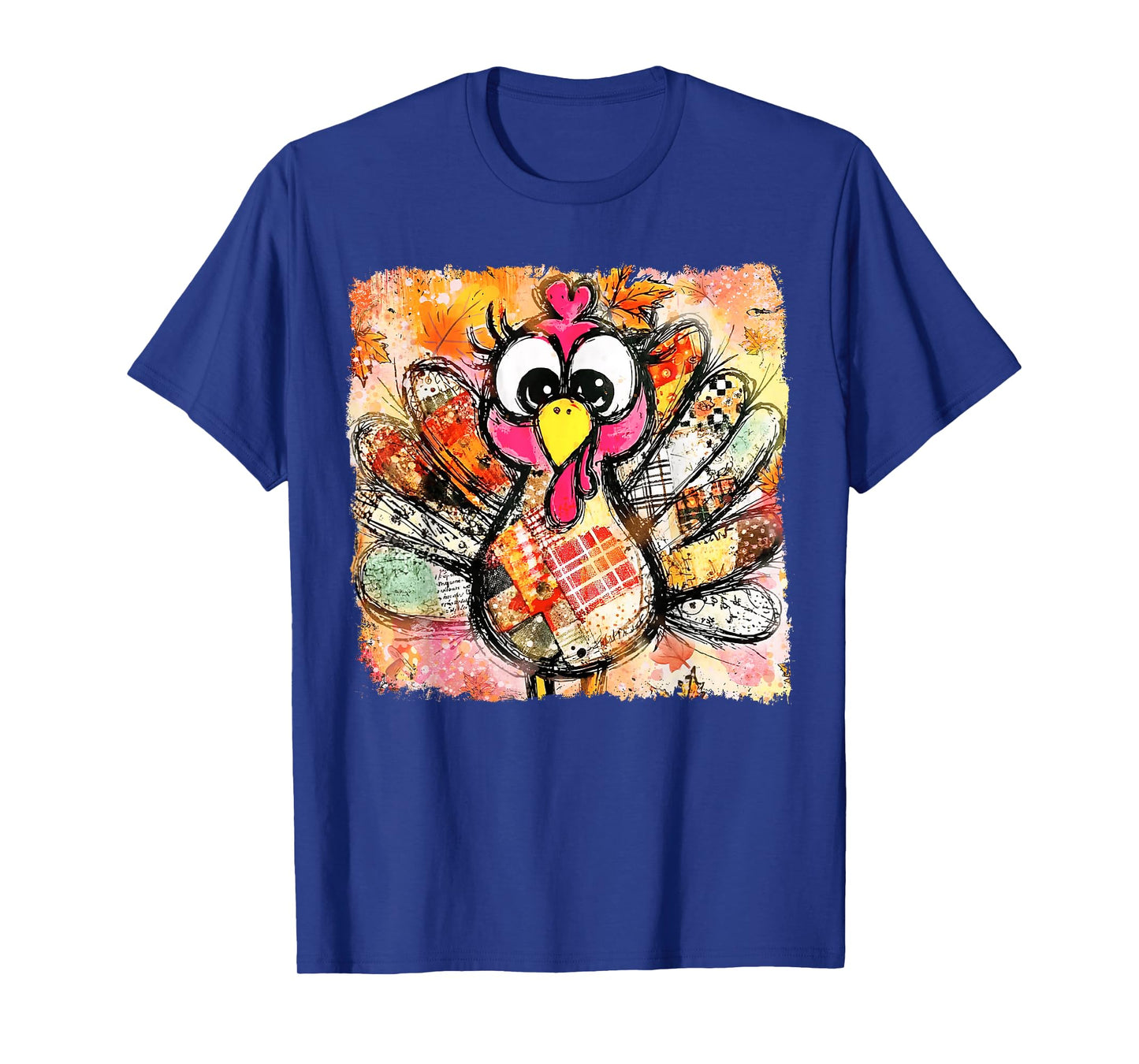 Retro Colorful Turkey Thanksgiving Family Fall Winter Autumn T-Shirt