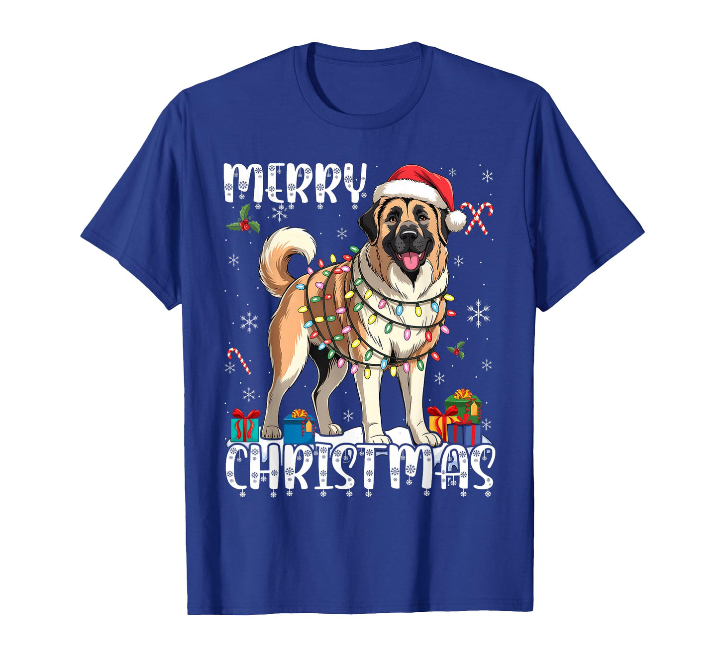 Merry Christmas Ornament Anatolian Shepherd Dog Xmas Santa T-Shirt