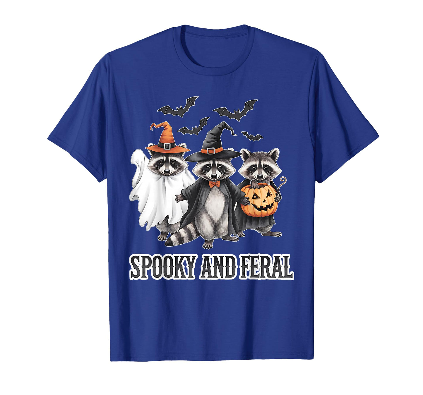 Spooky Raccoon Halloween Cute Ghost Witch Pumpkin Costume T-Shirt