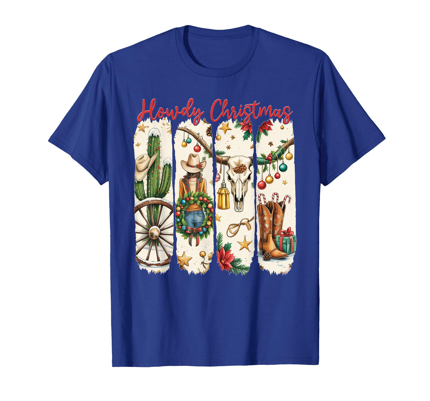 Howdy Christmas Western Coquette Bow Cowboy Cowgirl Santa T-Shirt