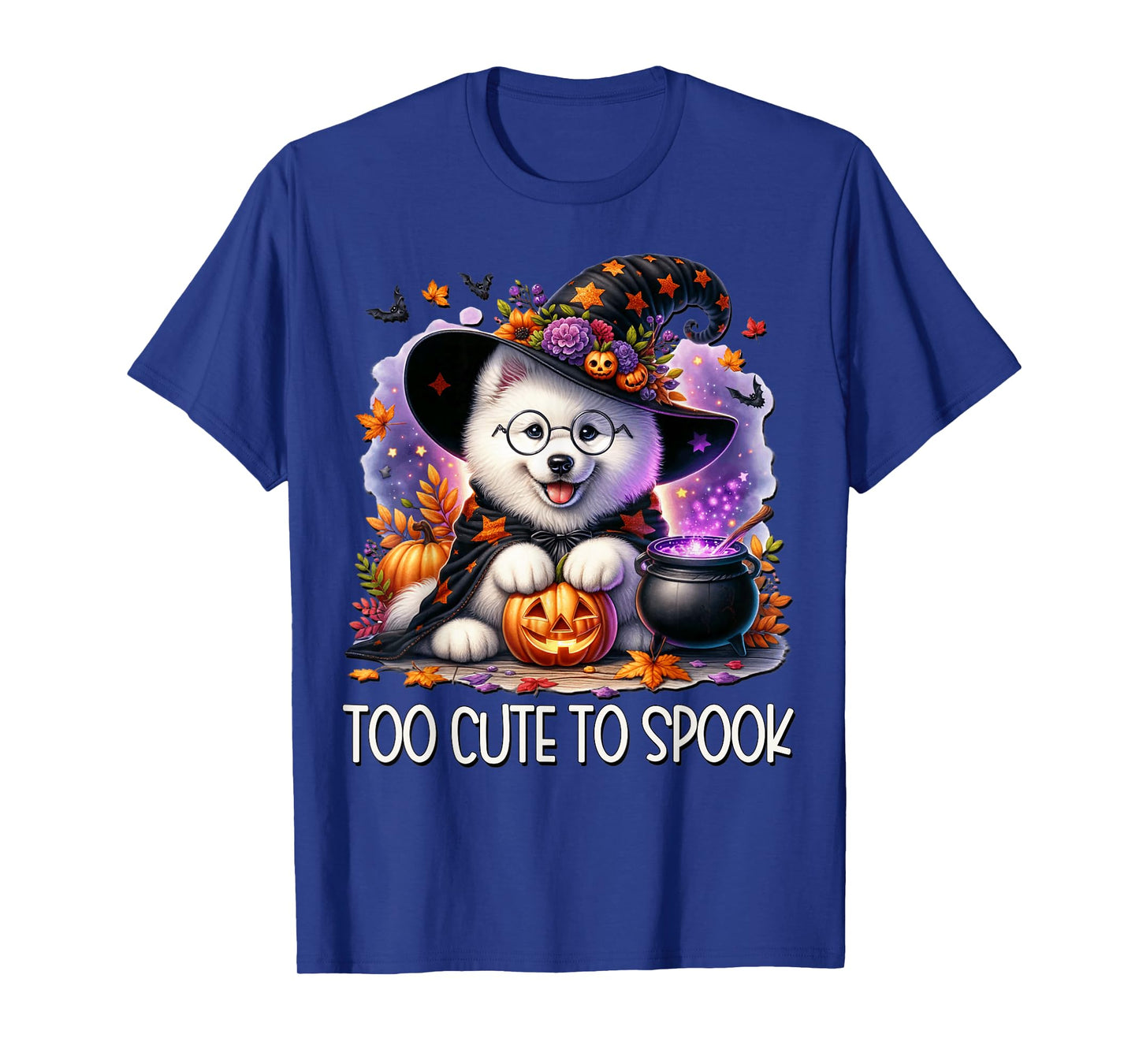 Halloween Samoyed Puppy is Too Cute to Spook for Witch T-Shirt