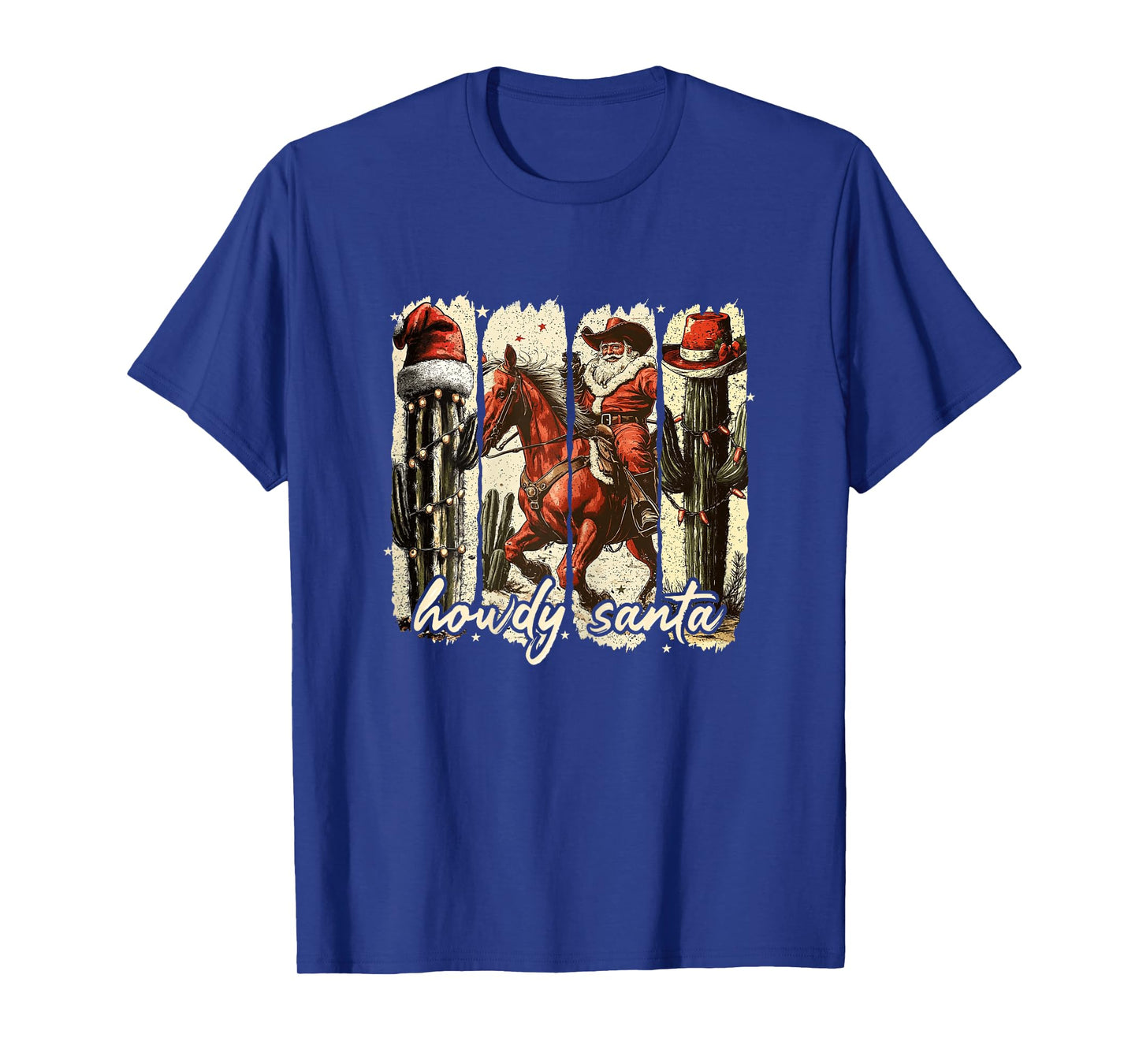 Womens Howdy Santa Cowgirl Small Town Girl Christmas Highland Cow T-Shirt