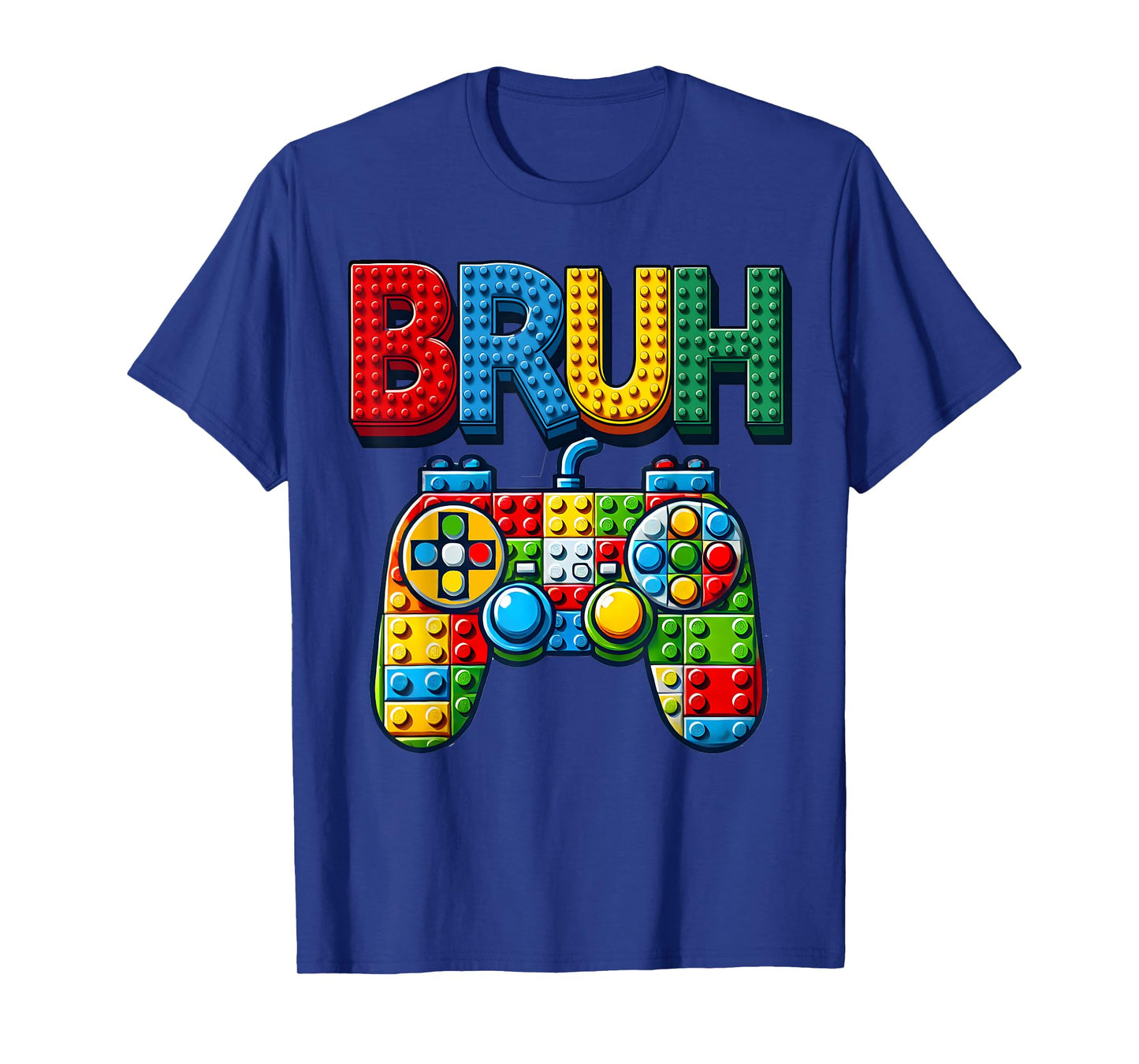 Play Building Blocks Bruh Saying Gamer Boys Brick Builder T-Shirt
