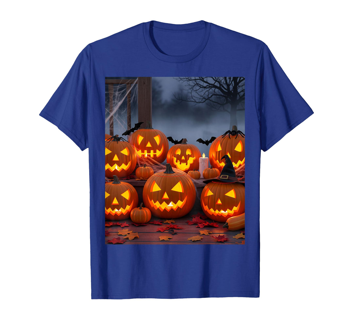 Carved Halloween Pumpkins on Porch T-Shirt