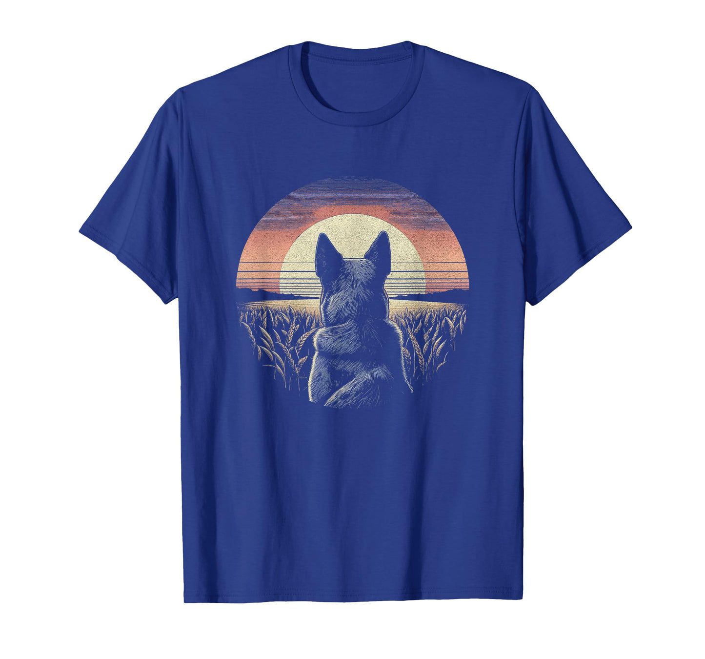 Vintage Australian Cattle Dog Blue Heeler Graphic Art Design T-Shirt