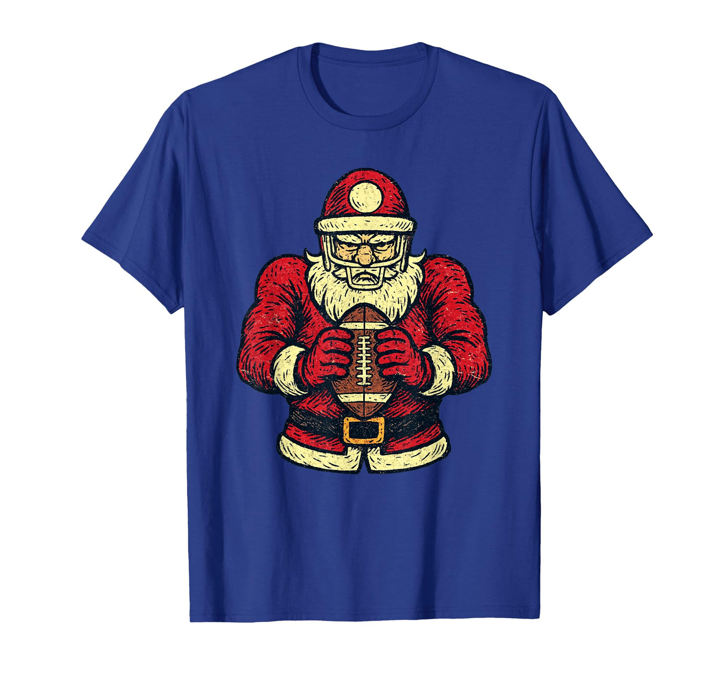 Santa Claus Playing American Football Xmas Holiday Christmas T-Shirt