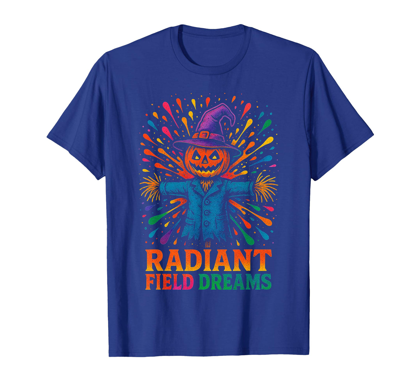 Radiant Field Dreams Pumpkin Scarecrow Psychedelic Halloween T-Shirt