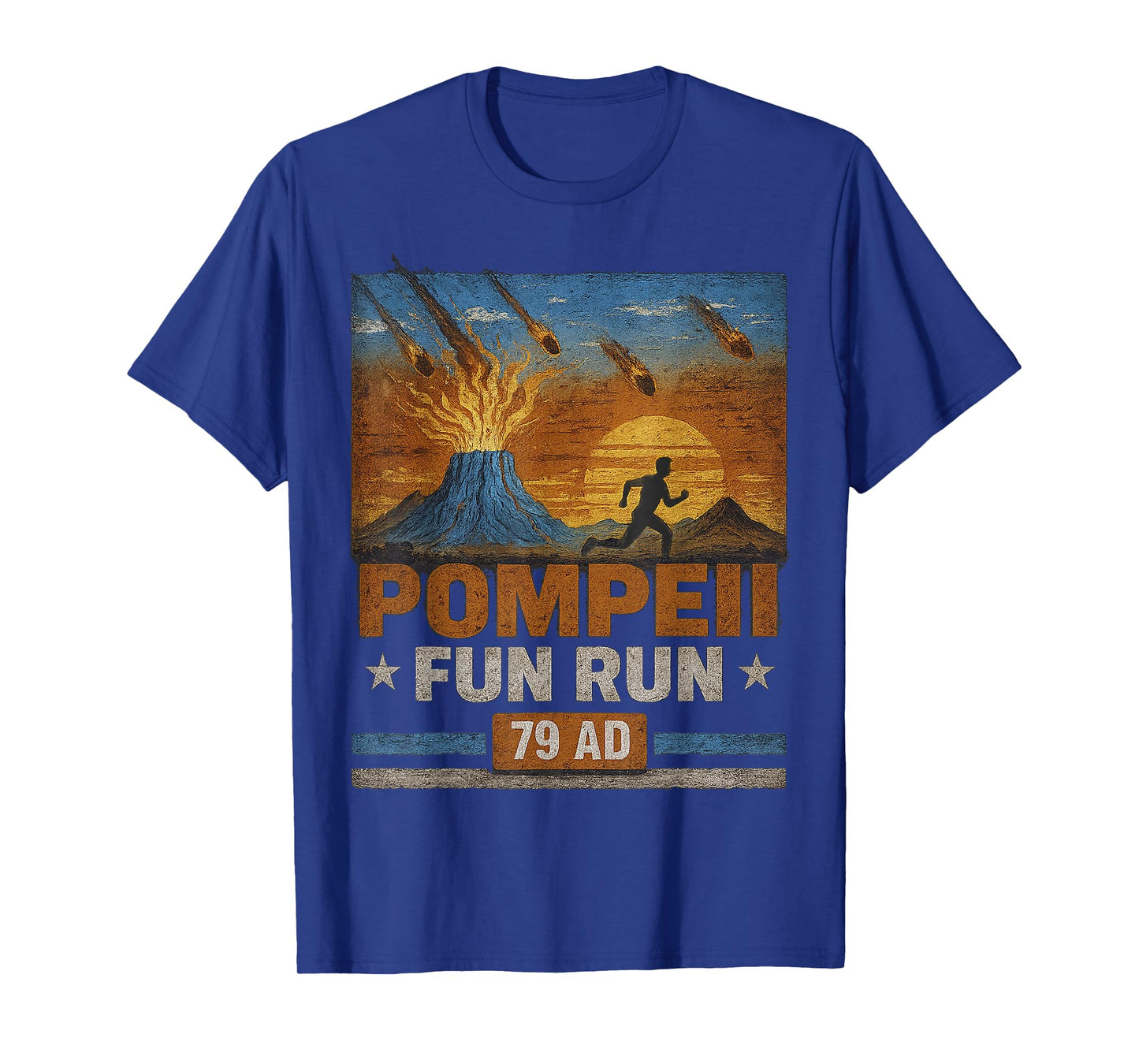 Pompeii Fun Run 79 AD Funny Volcano Geology Parody T-Shirt