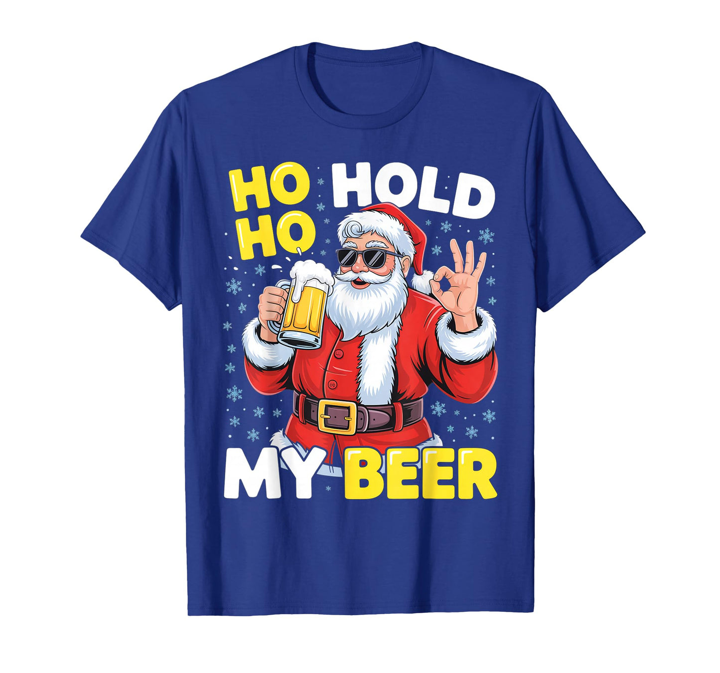 Ho Ho Hold My Beer Funny Santa Beer Christmas T-Shirt