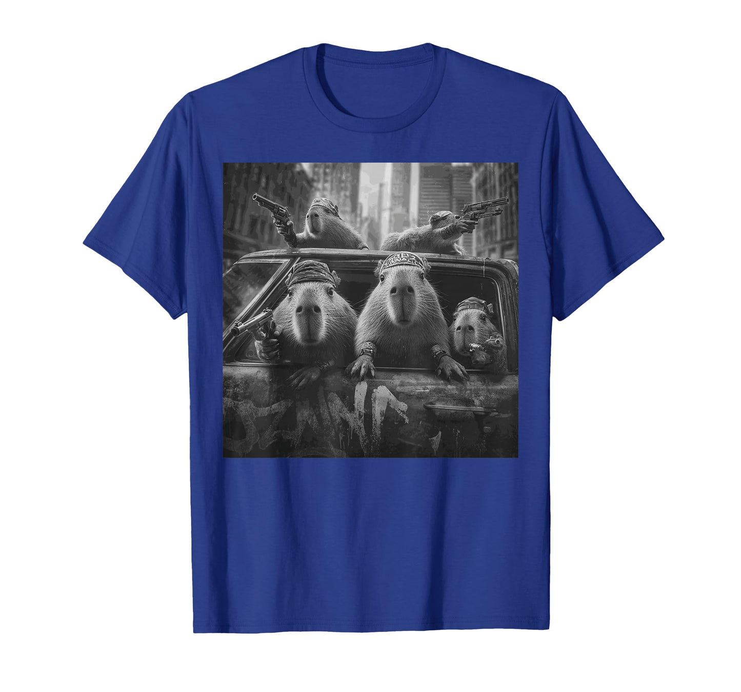 Funny Graphic Capybara Gangster Adult Funny T-Shirt
