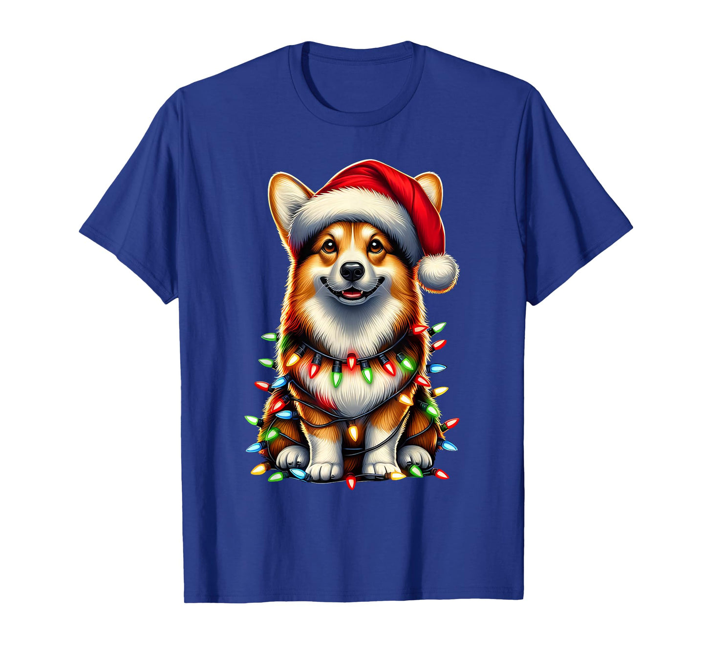 Corgi Dog Christmas Tree Lights Santa Xmas Pajama Dog Lover T-Shirt