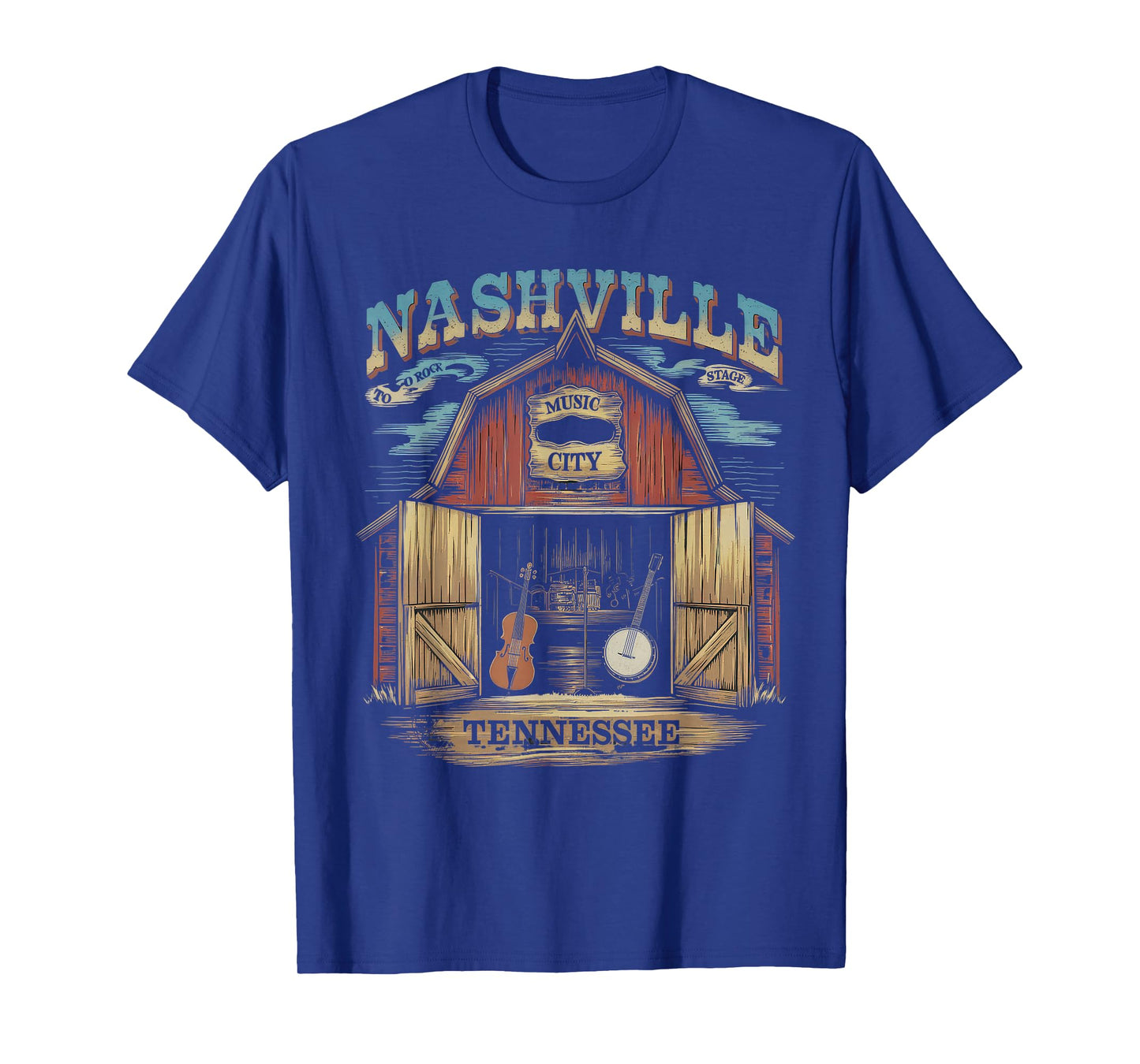 Nashville Music City Tshirt Women Men Tennessee Rock Country T-Shirt