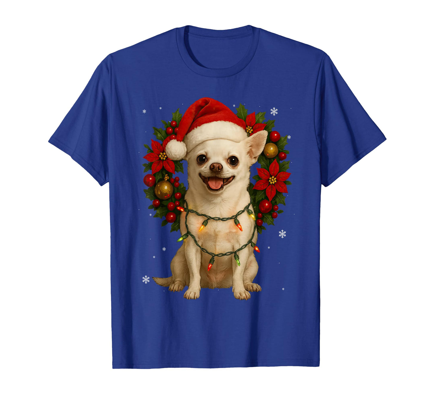 Christmas Chihuahua Dog Tree Festive Wreath Xmas T-Shirt