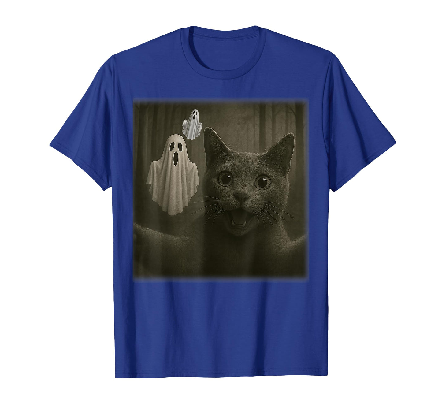 Funny Halloween Cat Selfie with Spooky Ghost Cat Lovers T-Shirt