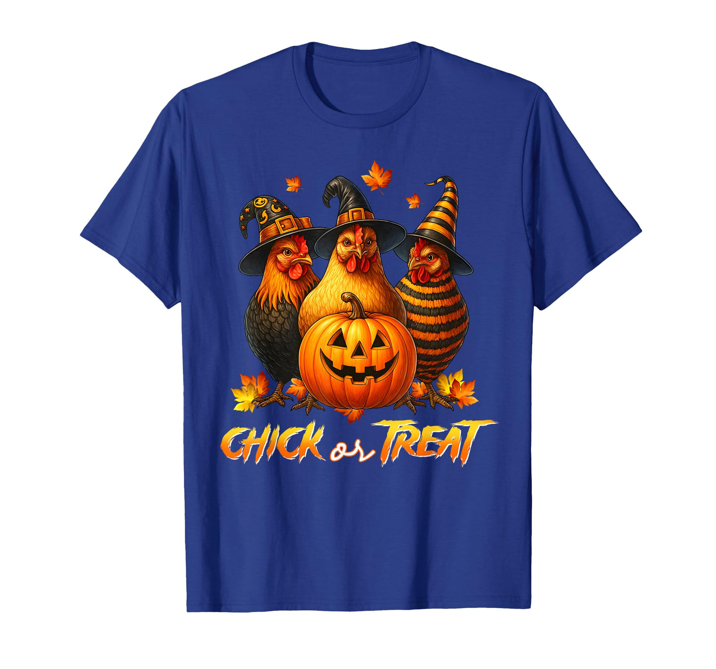 Chick Or Treat Funny Halloween Pumpkin Ghost Spooky Chicken T-Shirt