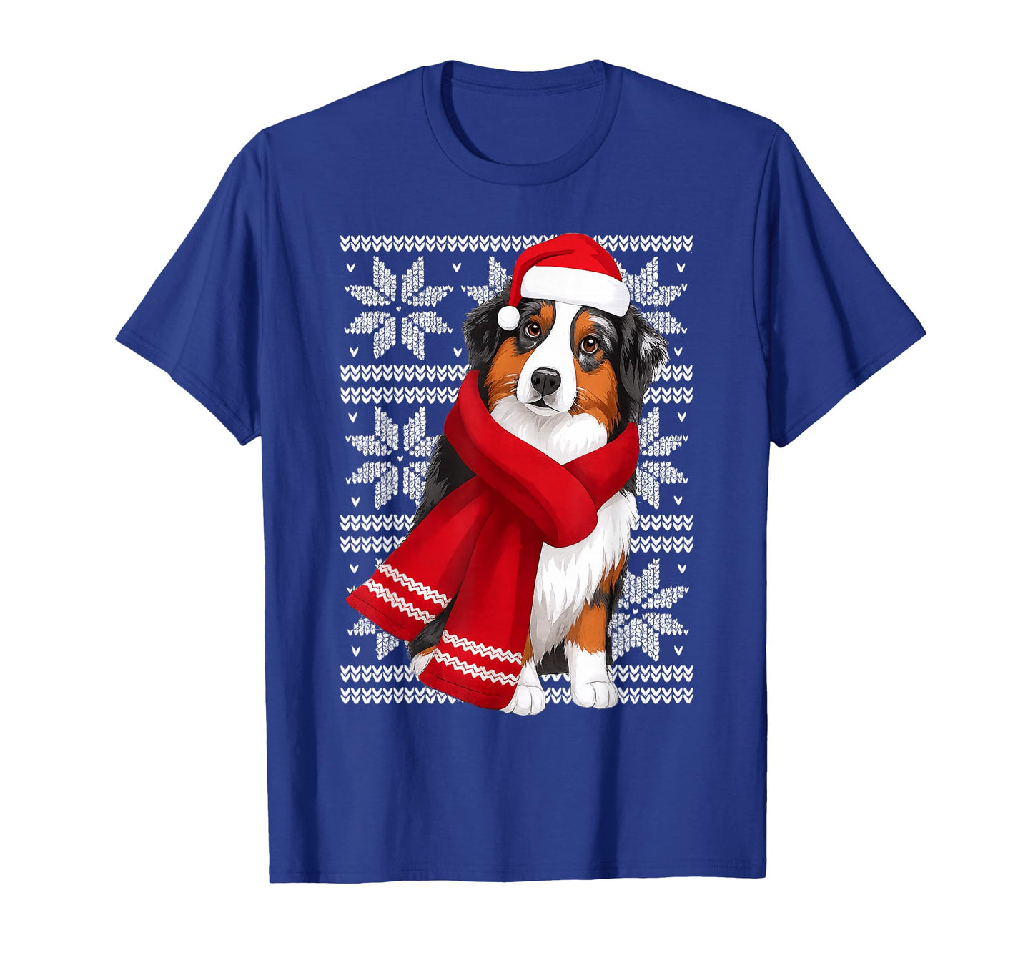 Australian Shepherd Ugly Christmas Holiday Dog Lover T-Shirt