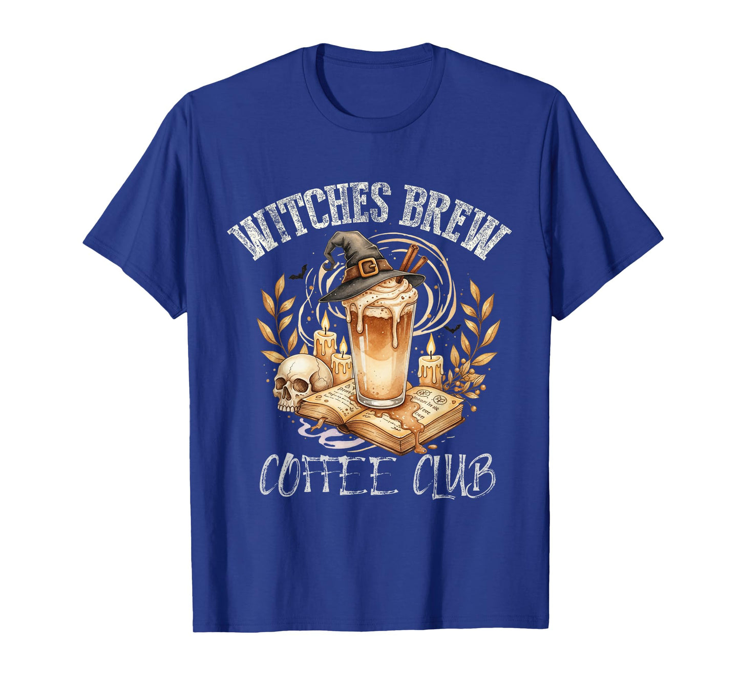 Witches Brew Coffee Club Cozy Halloween Skeleton Fall Season T-Shirt